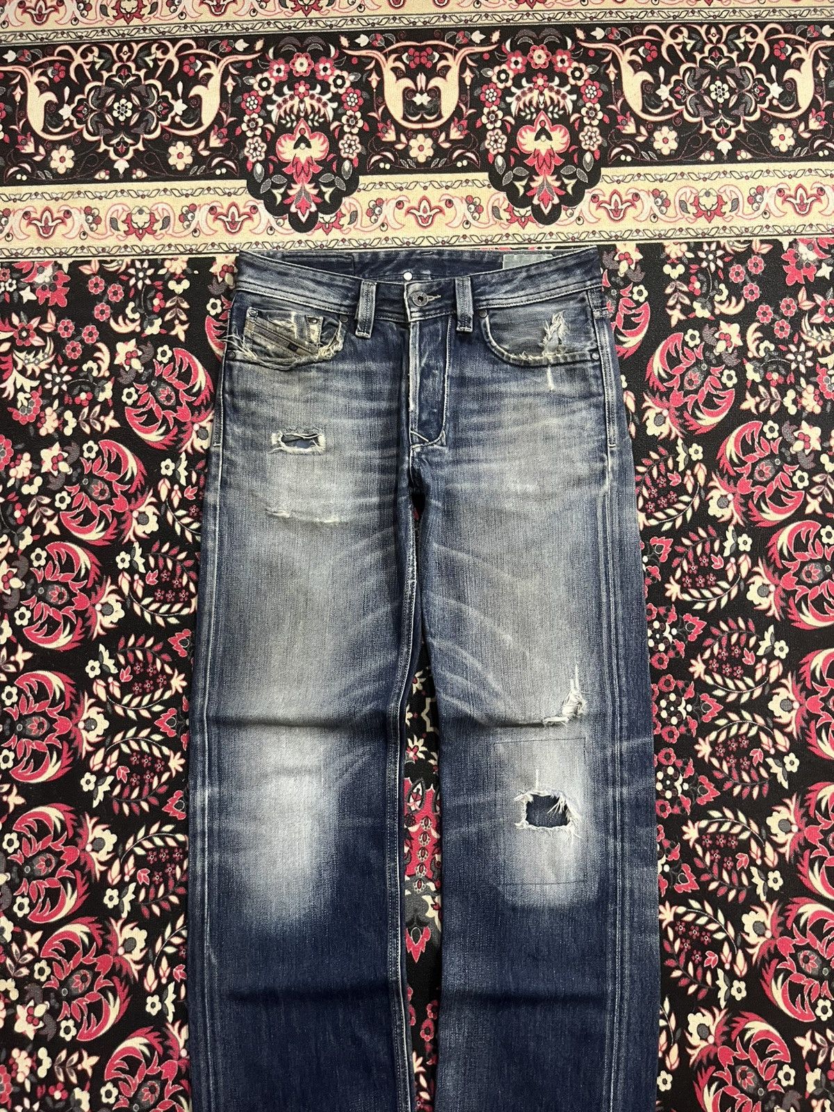 Diesel ⚡️Ripped⚡️Vintage Diesel Blue Eyecons 2010/2 Edition Blue Jean Size US 28 / EU 44 - 3 Thumbnail