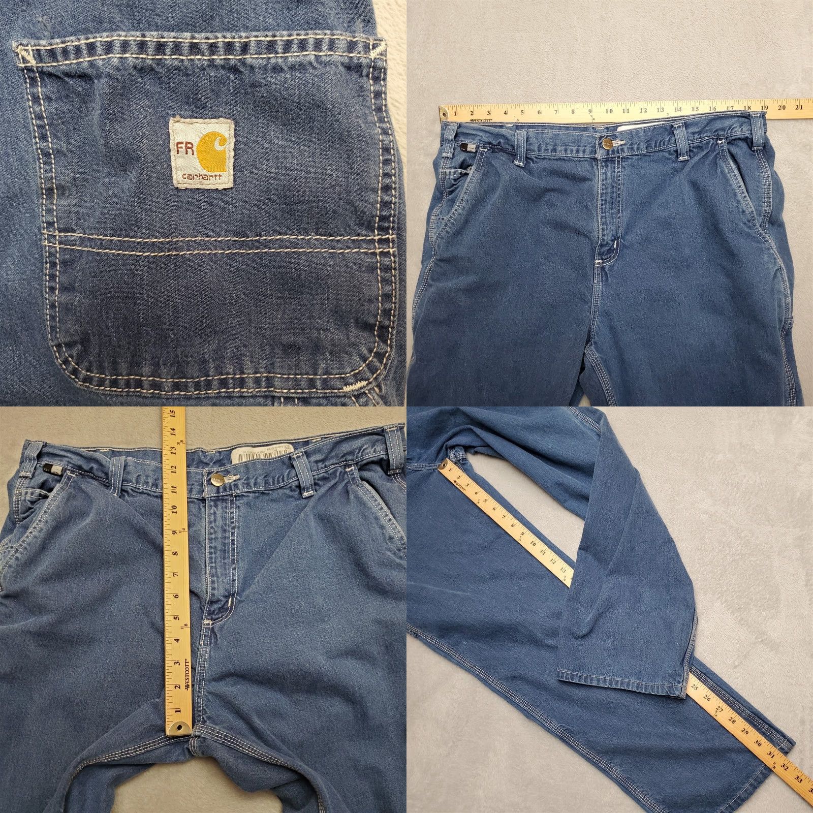 Carhartt Carhartt Jeans Men 38x32 Blue FR Flame-Resistant Denim Straight Leg Pants Size US 38 / EU 54 - 9 Thumbnail