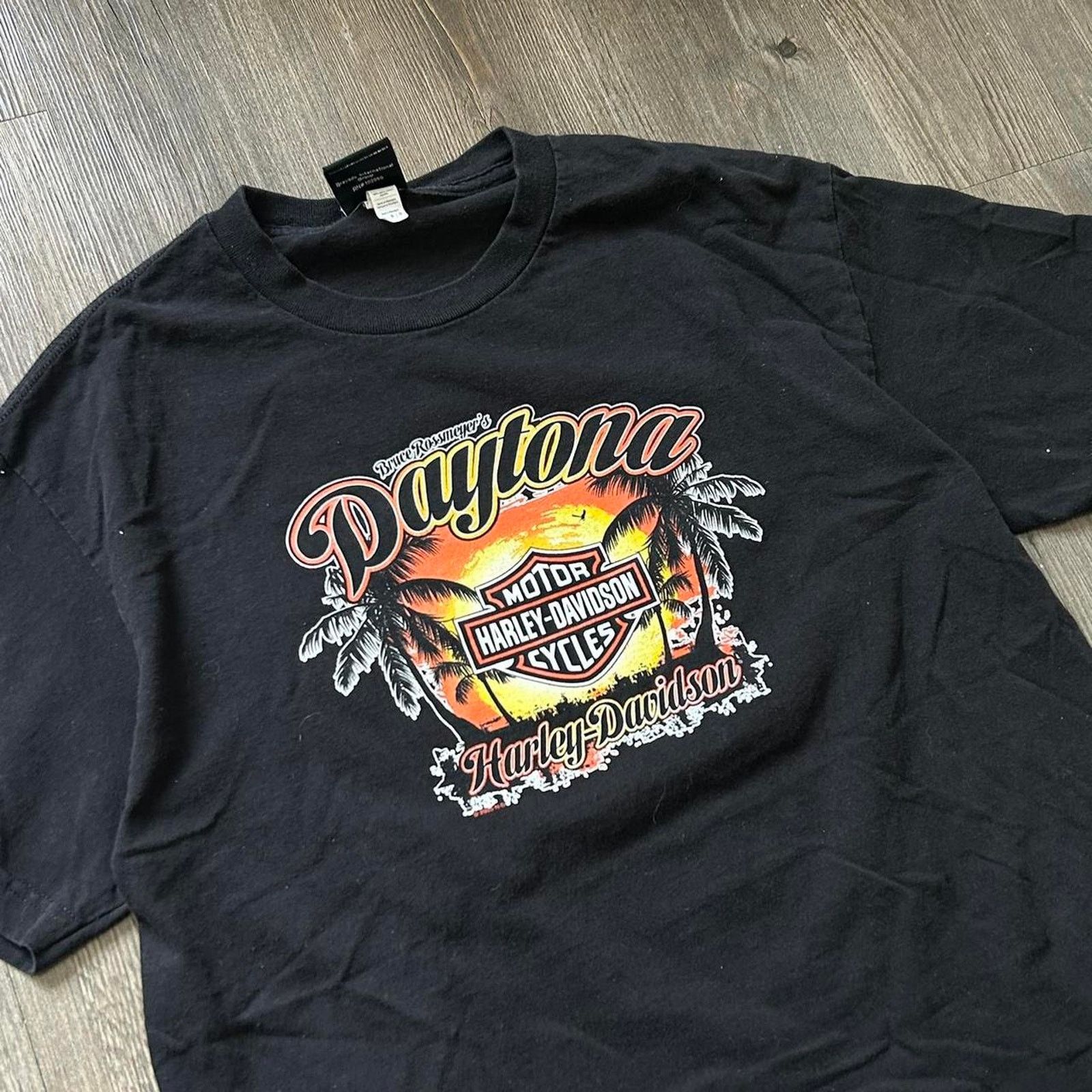 Harley Davidson Y2K Harley Davidson Dayonta Beach Sunset Black Tee. Sz L Size US L / EU 52-54 / 3 - 2 Thumbnail