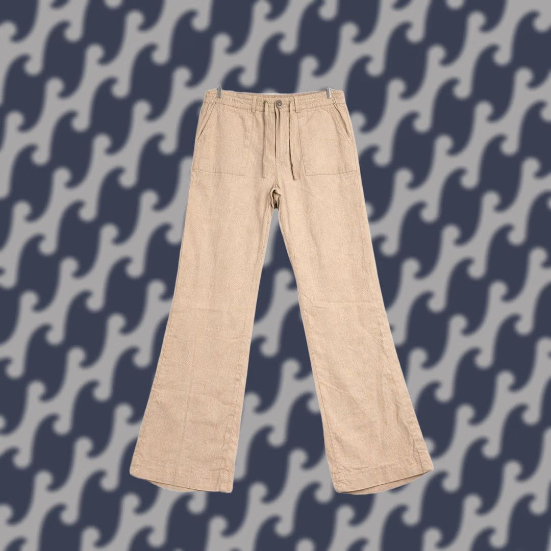 Vintage Cato Linen Blend Wide Leg Pants Women’s 14 Beige Drawstring Coastal Resort Beach Bohemian Lounge Pants Womens Size 36" / US 14 / IT 50 - 1 Thumbnail