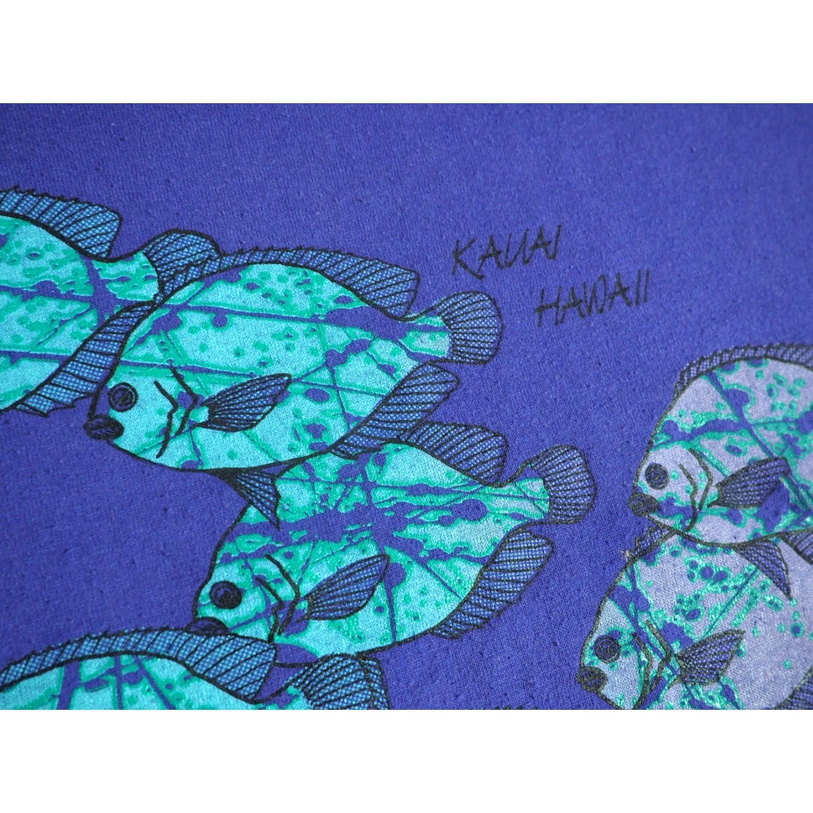 Vintage VTG 80s Sunbelt Kauai Hawaii Fish Nature USA Made Purple Tee T-Shirt Womens XL Size XL / US 12-14 / IT 48-50 - 5 Thumbnail