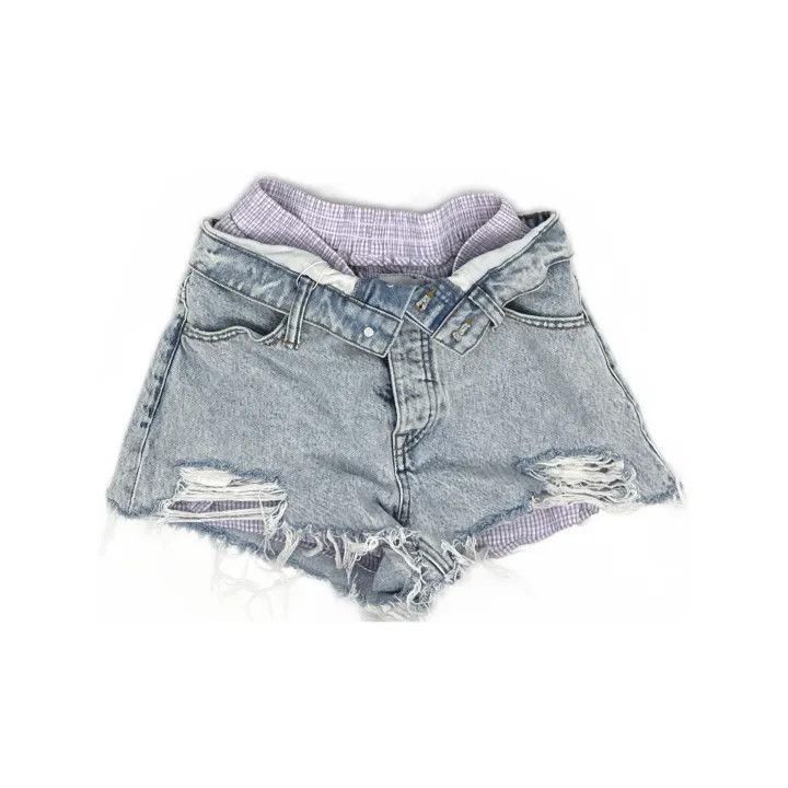 Alexander Wang Alexander Wang SS22 Distressed Denim Shorts for Women - Size 24" / US 00 / IT 34 - 2 Thumbnail