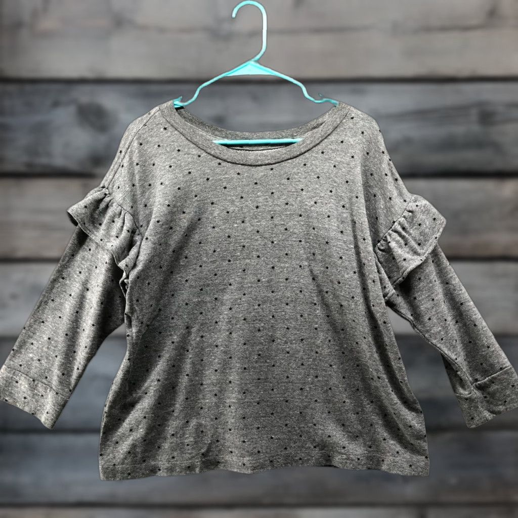 Vintage Current/Elliott Sweatshirt Womens Size S Gray Star Print Lightweight Ruffle Crewneck Pullover Size S / US 4 / IT 40 - 1 Thumbnail