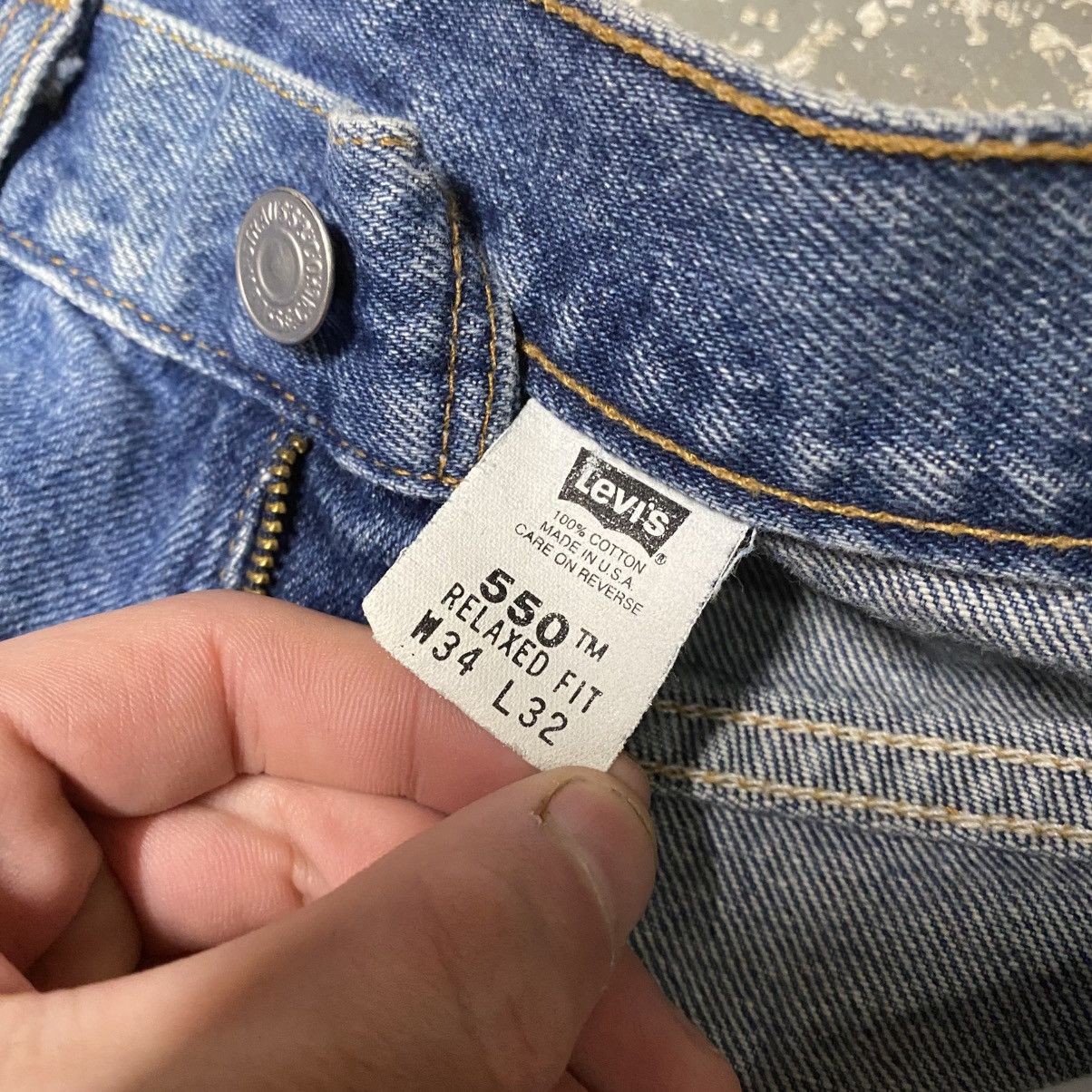 Levi's × Vintage Vintage Levi’s 550 Relaxed Fit Blue Denim Jeans USA 90s Size US 31 - 3 Thumbnail