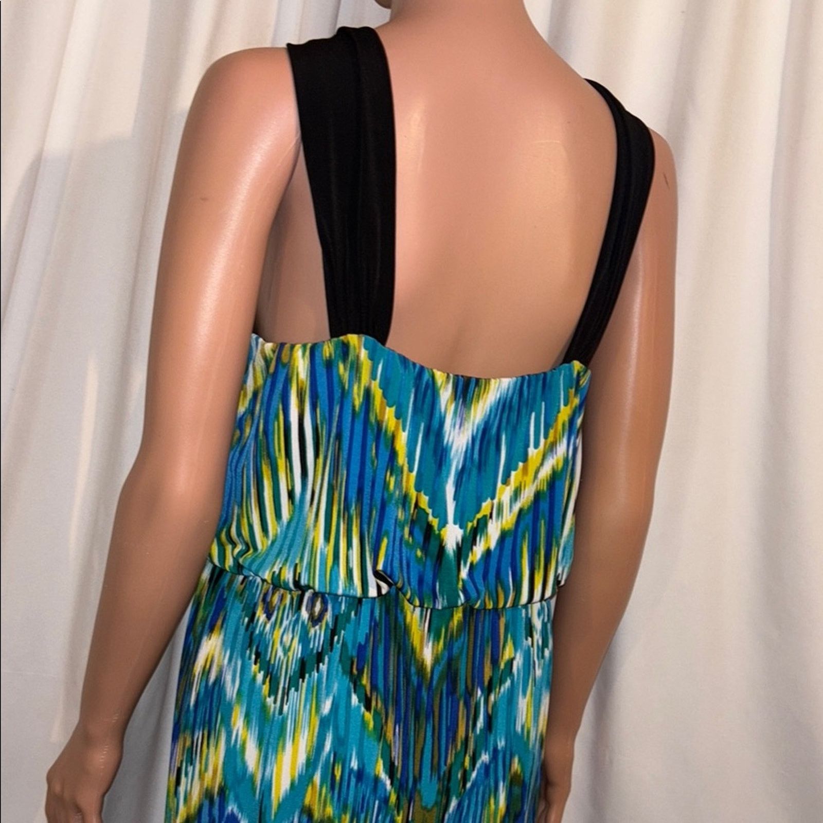 The Unbranded Brand Enfocus Blue/Black Patterned Maxi Dress Size 14 Size XL / US 12-14 / IT 48-50 - 4 Thumbnail