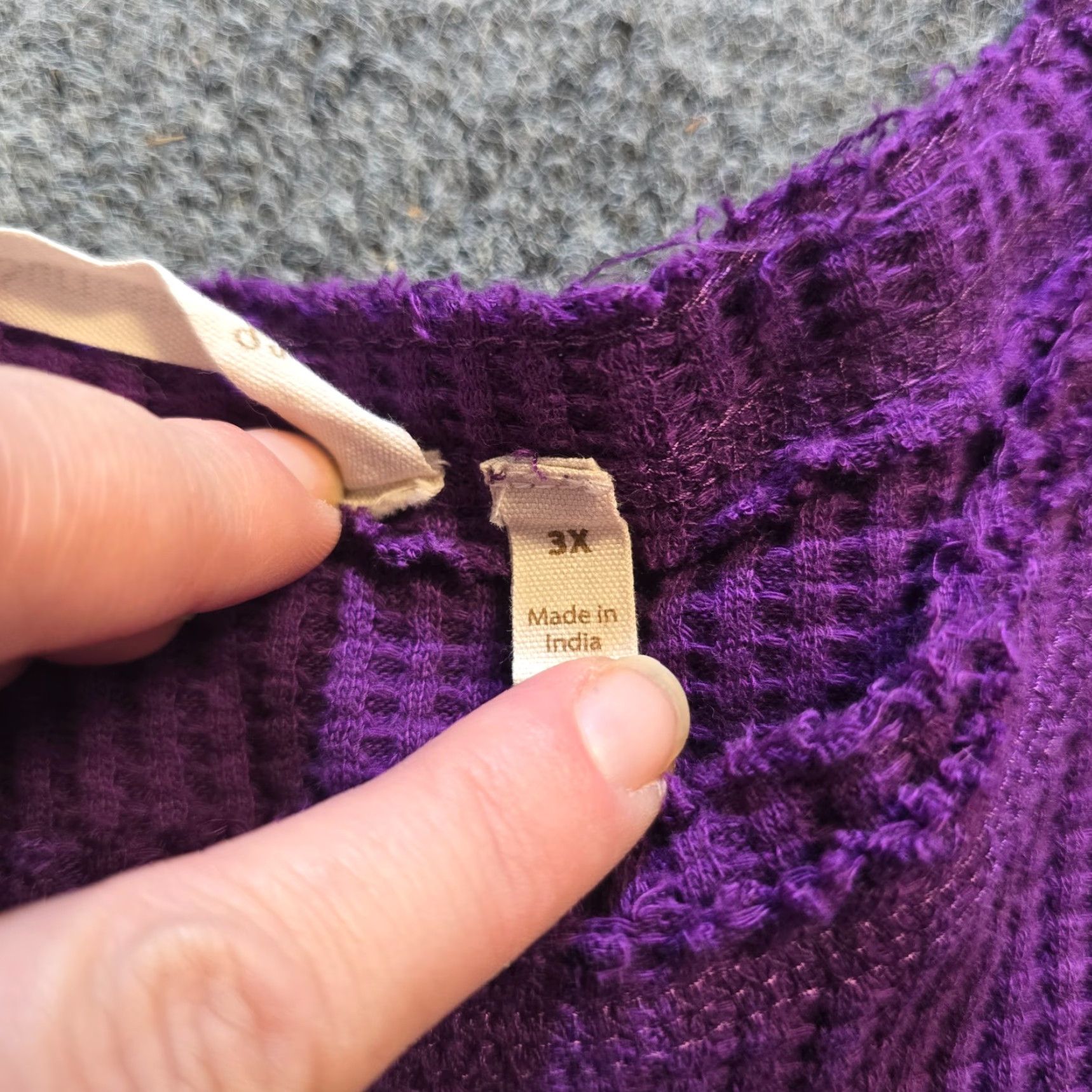 Soft Surroundings Soft Surroundings Top Womens 3X Purple Waffle Knit Long Sleeve Casual Casu - Blouse Size XXL / US 16-18 / IT 52-54 - 6 Thumbnail