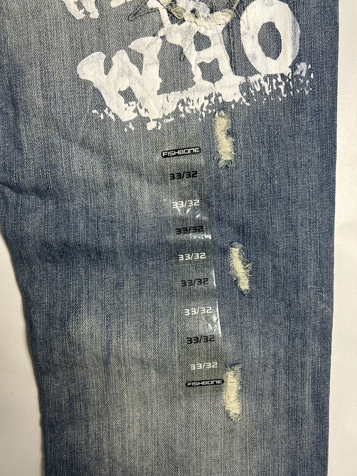 Vintage DS VTG Y2K Fishbone Printed Jeans Size US 33 - 7 Thumbnail