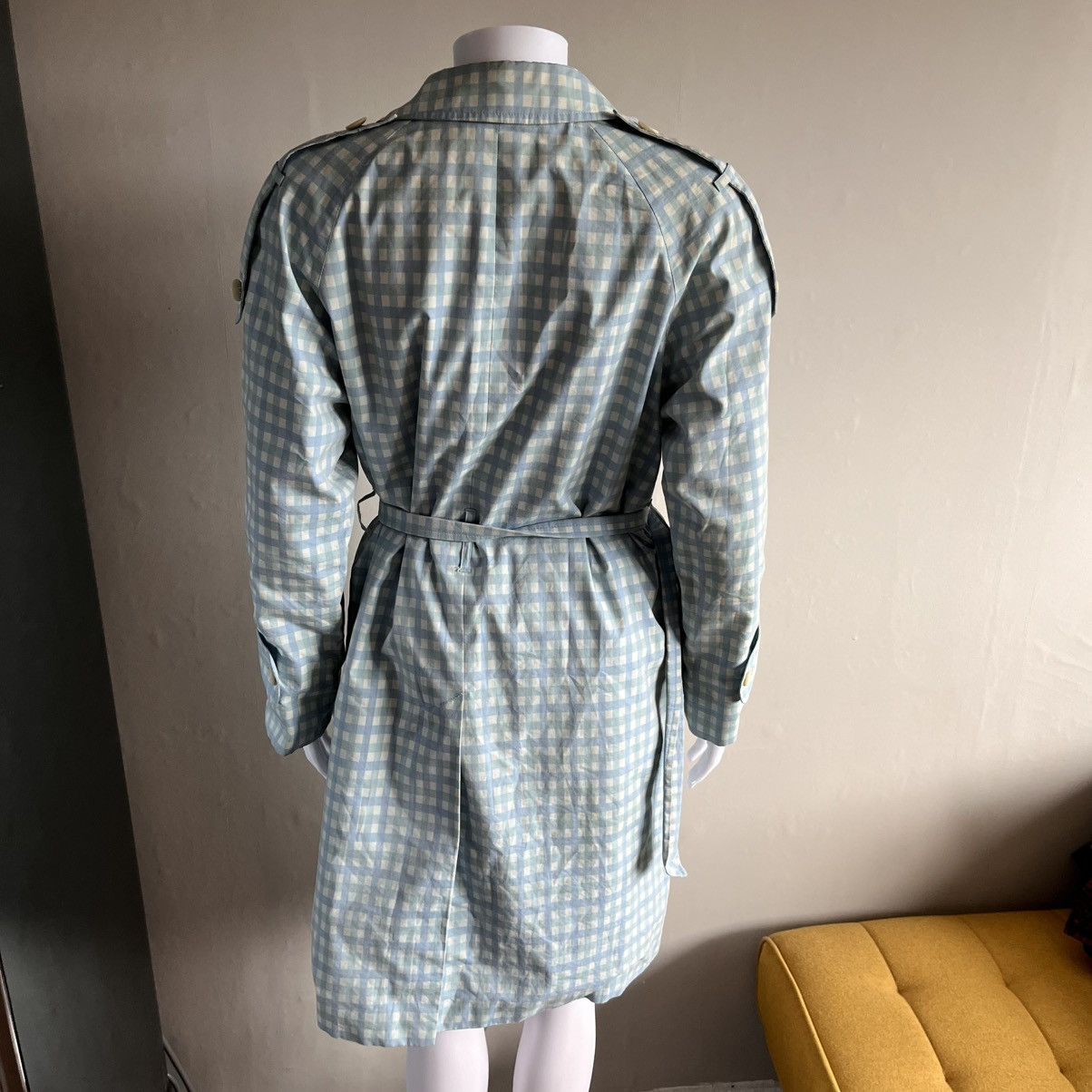 Aquascutum Aquascutum Baby Blue Club Check Vintage Trench Coat Size M / US 6-8 / IT 42-44 - 15 Thumbnail