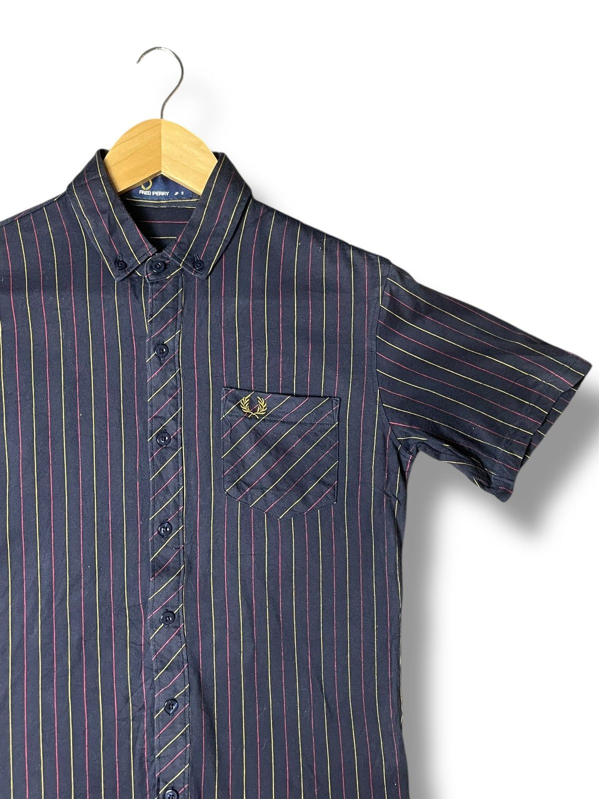 Fred Perry × Japanese Brand × Vintage Fred Perry Stripes Short Sleeve Button Up Shirt (115) Size US S / EU 44-46 / 1 - 2 Thumbnail