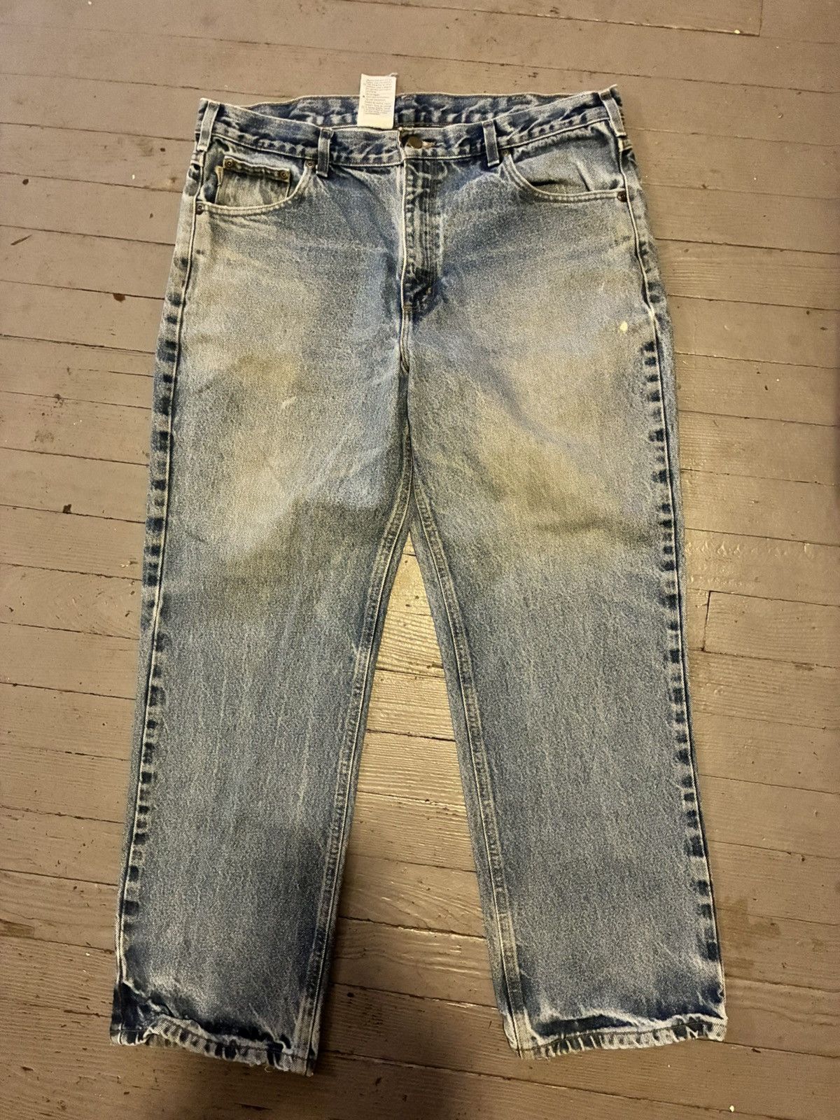 Carhartt Carhartt B180 PRW Jeans 38x30 | Vintage Leather Logo | 2003 Size US 38 / EU 54 - 2 Thumbnail