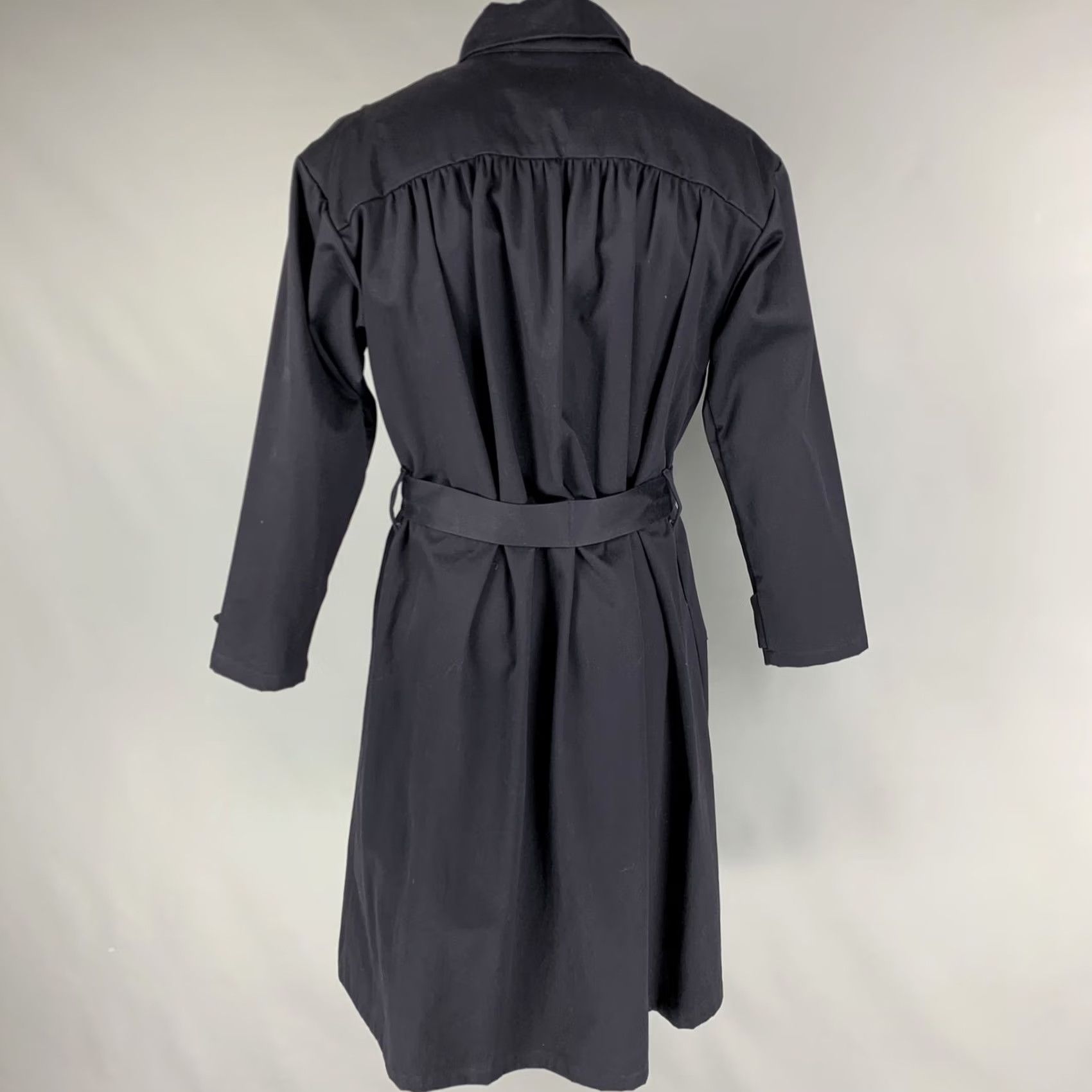 Monitaly MONITALY Coat Navy Sateen Double Breasted Size M Adult Men Size US M / EU 48-50 / 2 - 3 Thumbnail