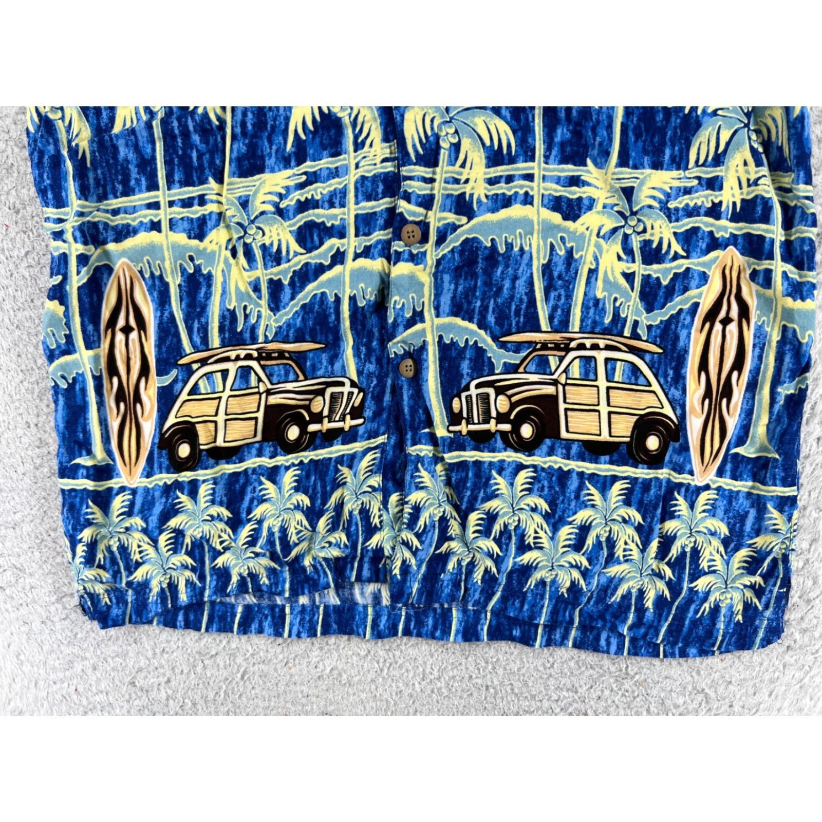 Vintage VINTAGE Thums Up Shirt Men Hawaiian Blue Floral Short Sleeve Button-Up 40 in Chest L Rayon Visose Size US L / EU 52-54 / 3 - 5 Thumbnail