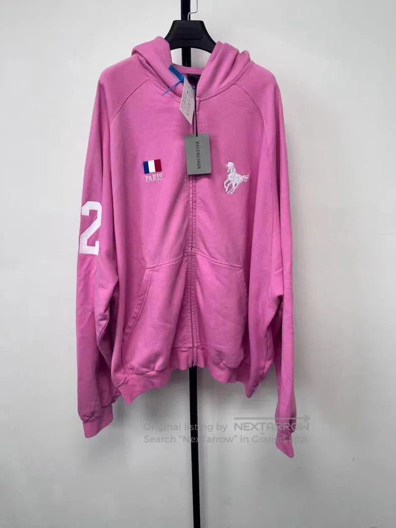 Balenciaga Digital Print Zip Hoodie.