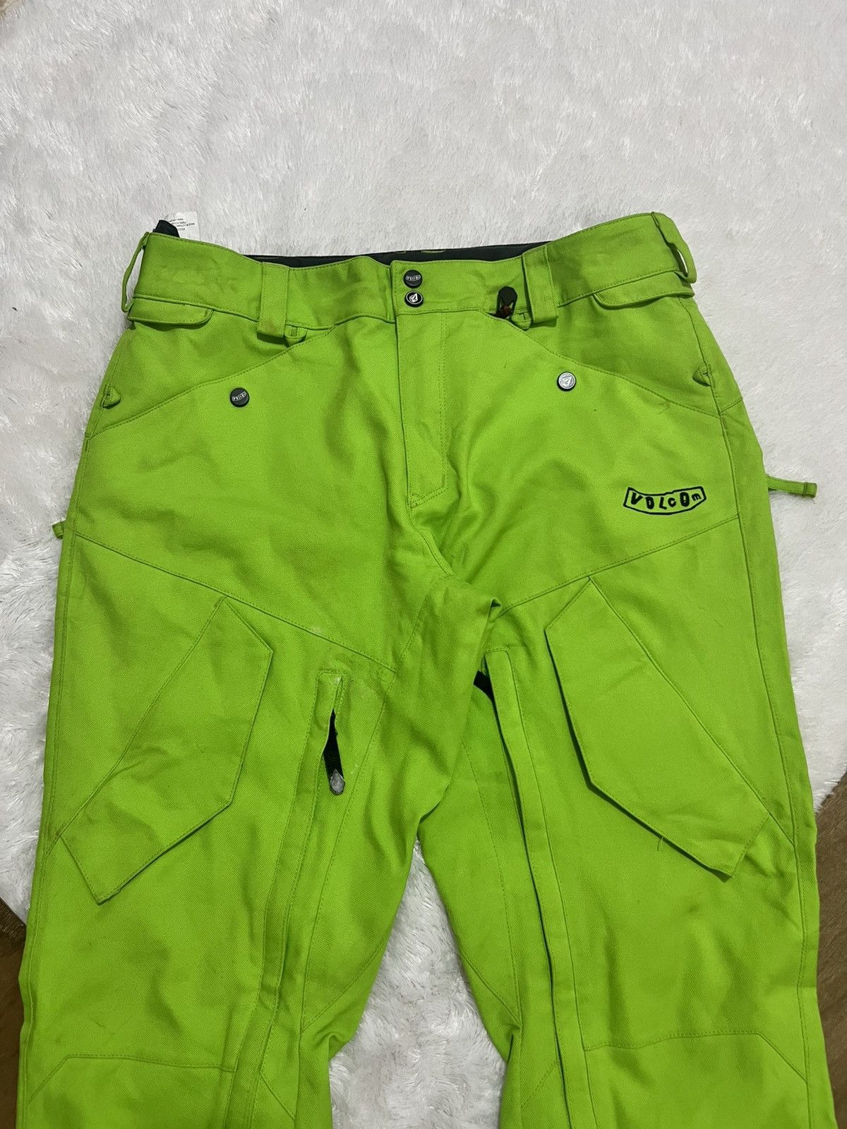 Volcom Vintage Volcom Nimbus Snowboard Ski Pants Neon Green Size US 35 - 2 Thumbnail
