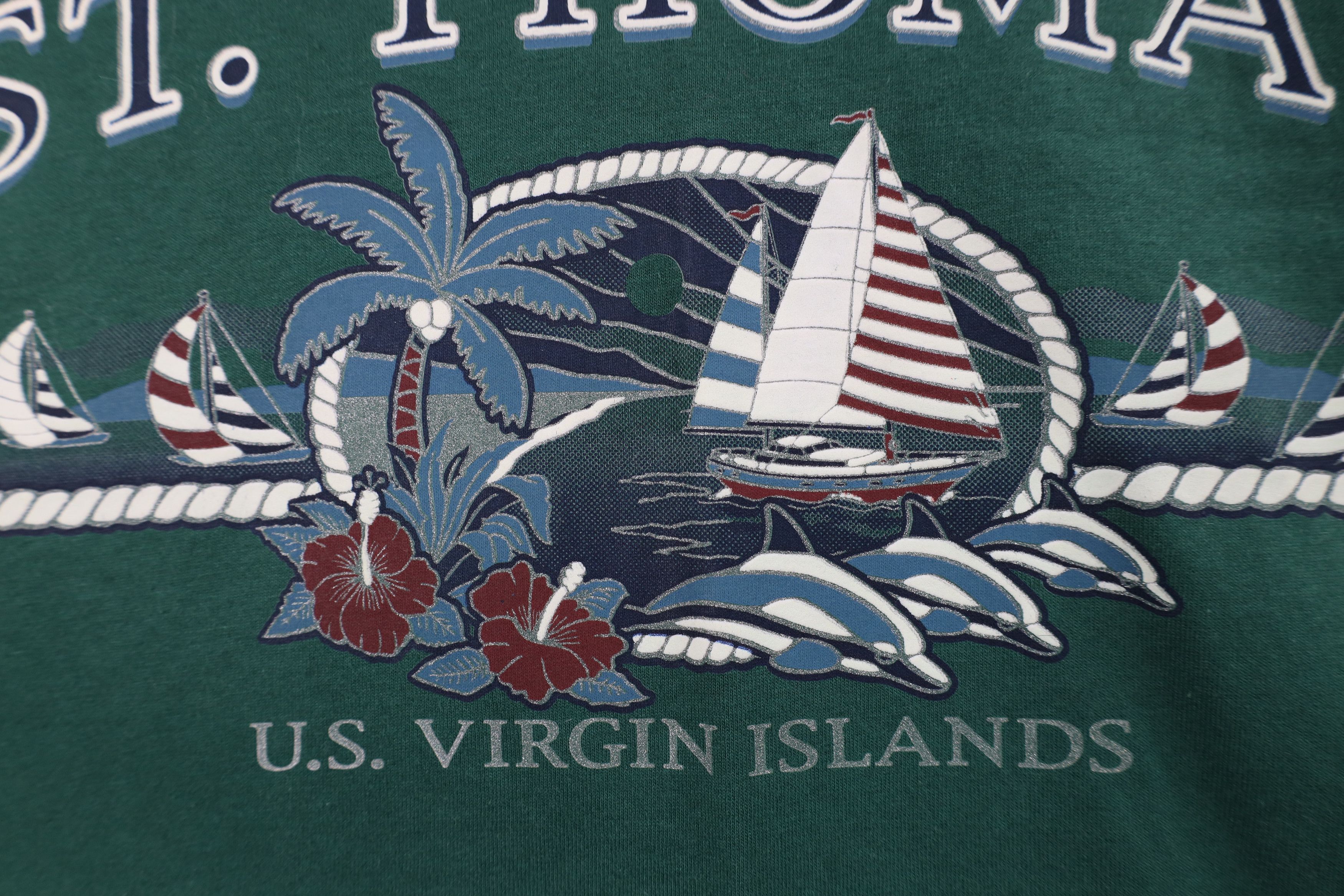 Vintage Vintage 90s Streetwear Thomas Virgin Islands Sailing T-Shirt Size US M / EU 48-50 / 2 - 5 Thumbnail