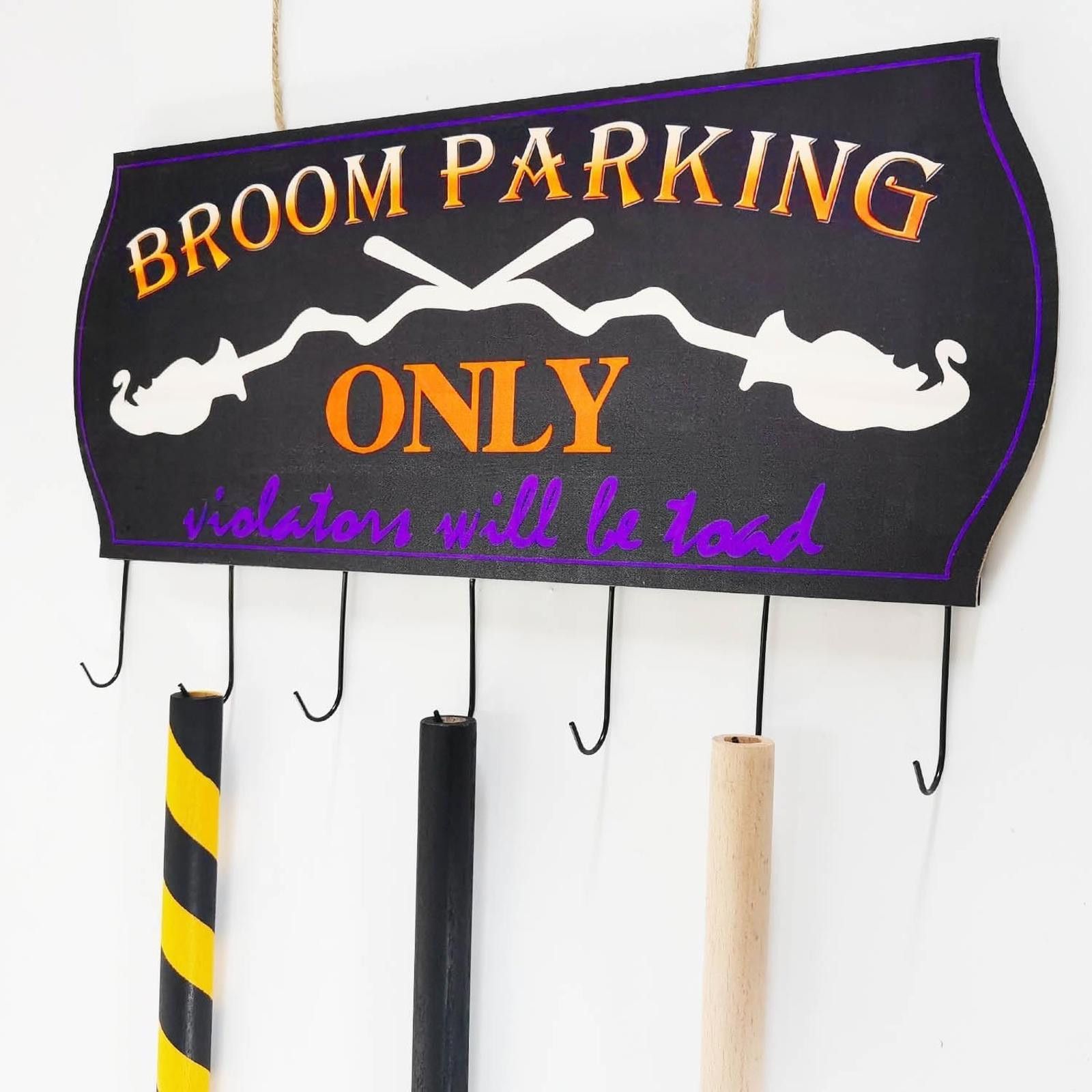 NASCAR LARGE Halloween Broom Parking Sign Witch Decor NEW Size ONE SIZE - 5 Thumbnail