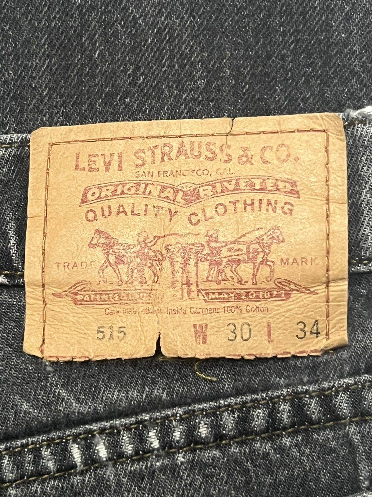 Levi's Vintage 90s Levi’s 515 - Black Mud Wash Denim Size US 29 - 13 Thumbnail