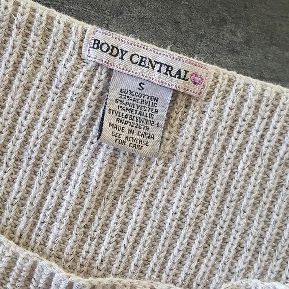 Designer Nude Glitter Detailed Sweater Long Sleeve Size S / US 4 / IT 40 - 4 Thumbnail