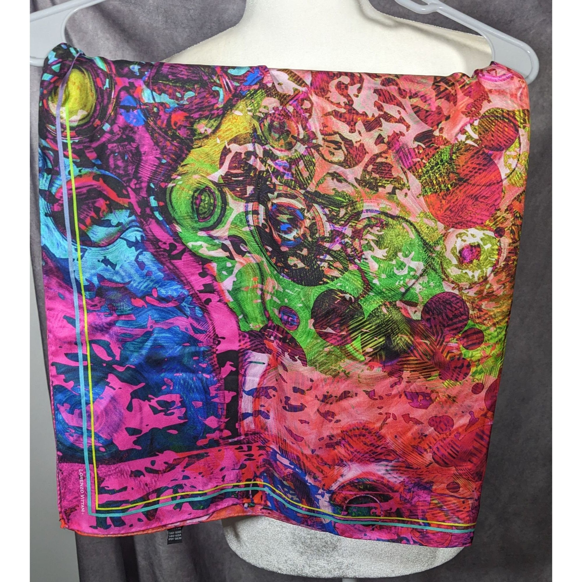 Other Lorenzo Vittani Bright Rainbow Abstract Square Scarf Size ONE SIZE - 7 Thumbnail