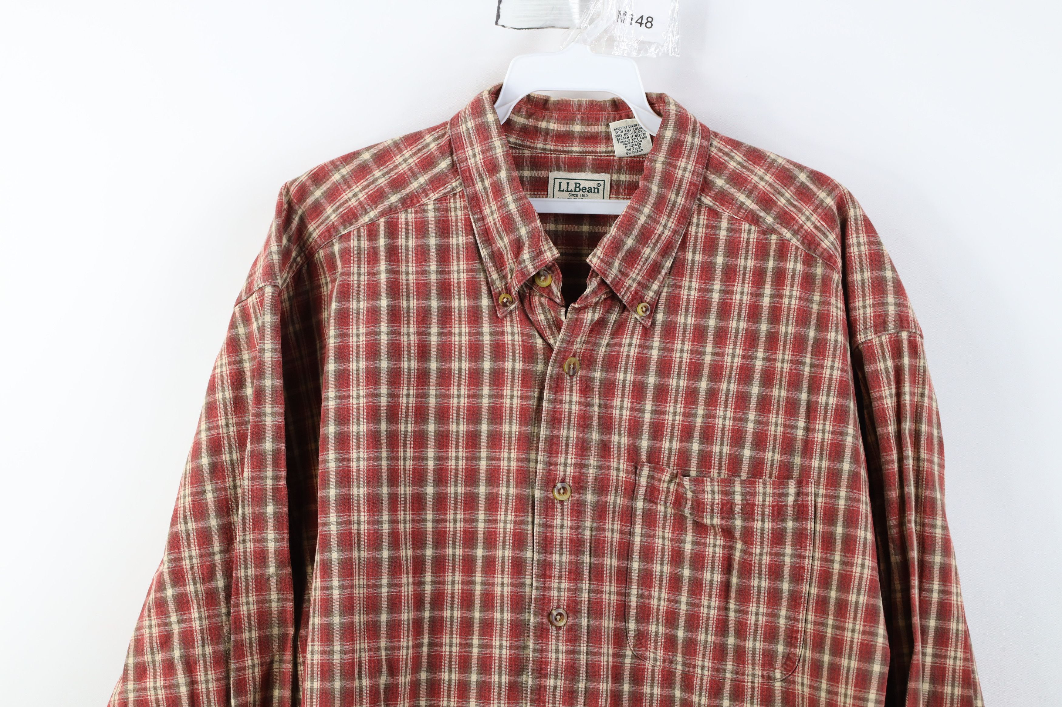 L.L. Bean Vintage LL Bean Canvas Collared Button Down Shirt Plaid Size US L / EU 52-54 / 3 - 2 Thumbnail
