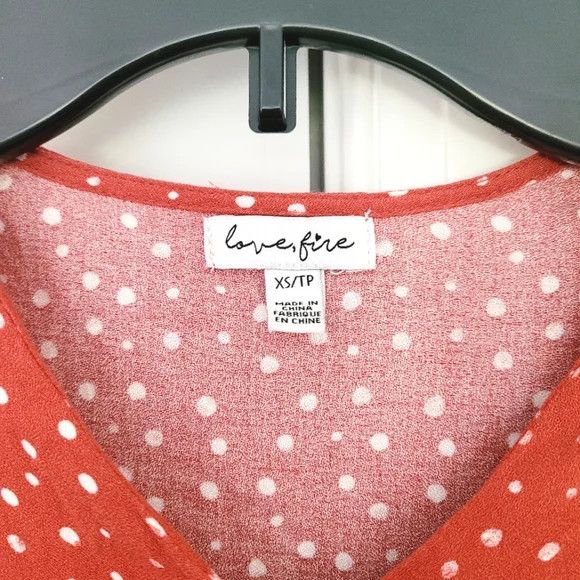 Macys Juniors Love, Fire Polka Dot Button Up Short Sleeve Top Twee Size XS / US 0-2 / IT 36-38 - 7 Thumbnail