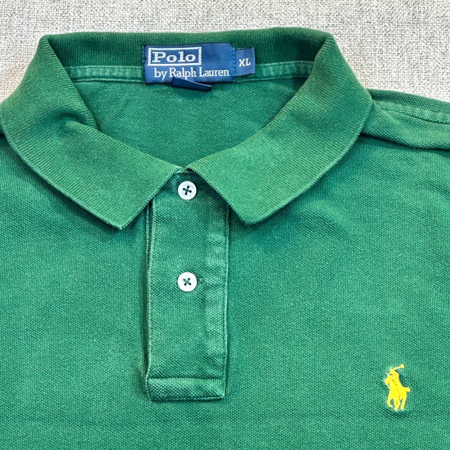 Ralph Lauren Polo by Ralph Lauren Mens XL Green With Yellow Pony Soft Cotton Shirt Size US XL / EU 56 / 4 - 4 Thumbnail