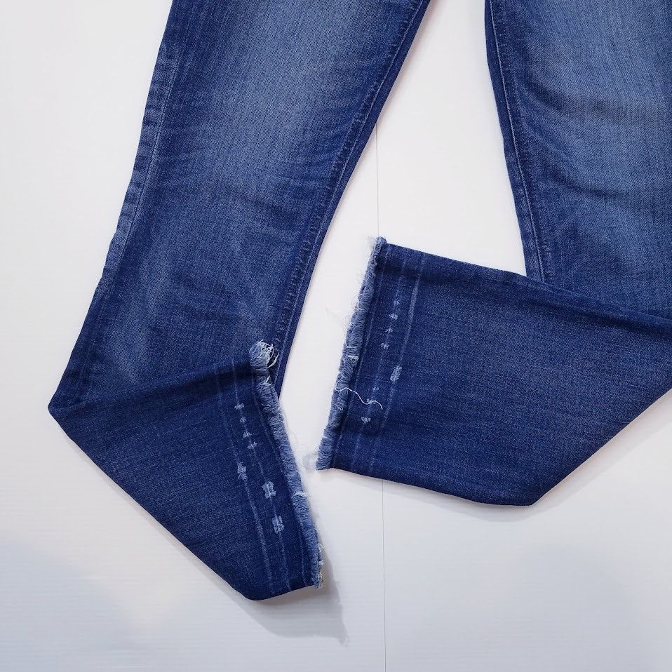 J.Crew Billie Demi Boot Crop Jeans size 24 dark wash blue raw hem Size 24" / US 00 / IT 34 - 8 Thumbnail