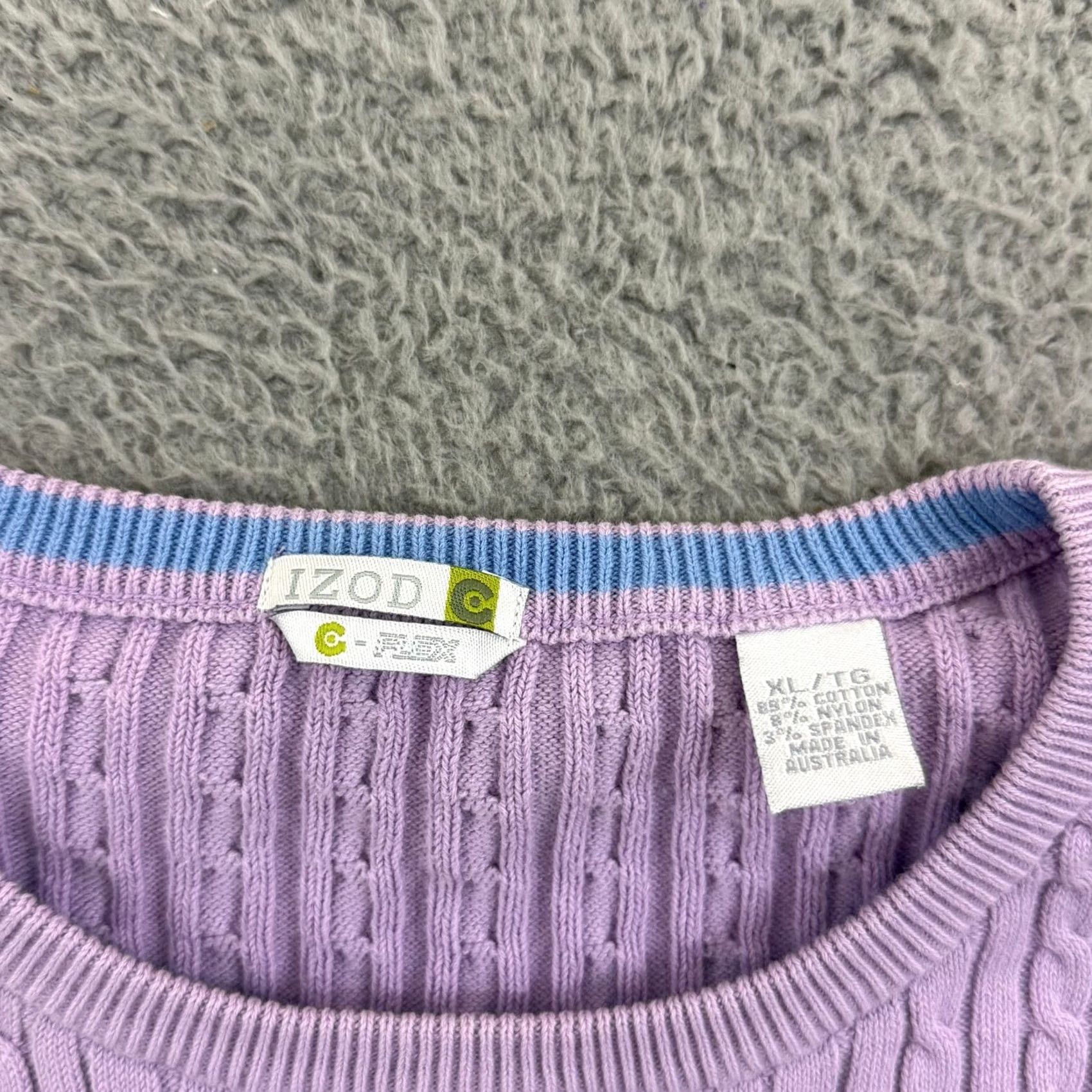 Izod Izod Sweater Womens XL Purple C Flex Long Sleeve Cable Knit Golf Casual Pullover Size XL / US 12-14 / IT 48-50 - 7 Thumbnail