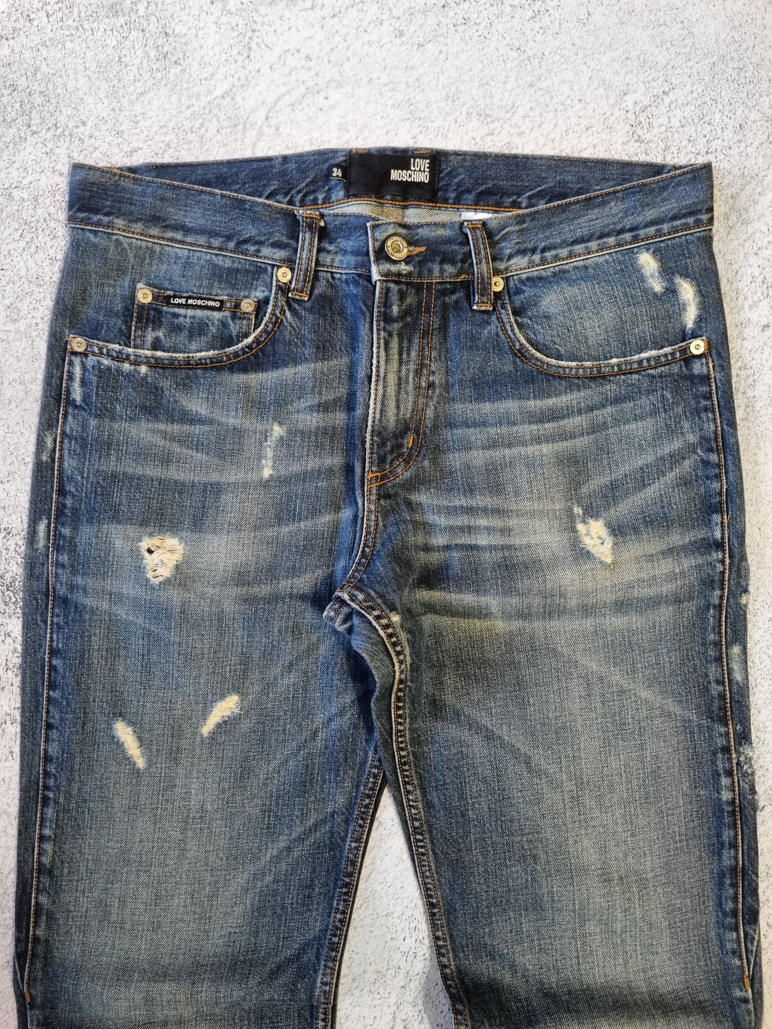 Moschino × Vintage Love Moschino Distressed Jeans Size US 32 / EU 48 - 3 Thumbnail