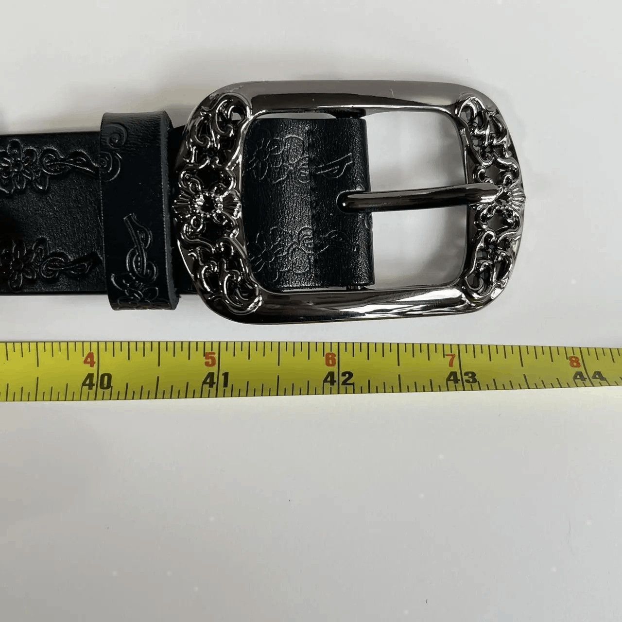 Cowboy Equipment vintage style american western floral design black belt Size ONE SIZE - 3 Thumbnail