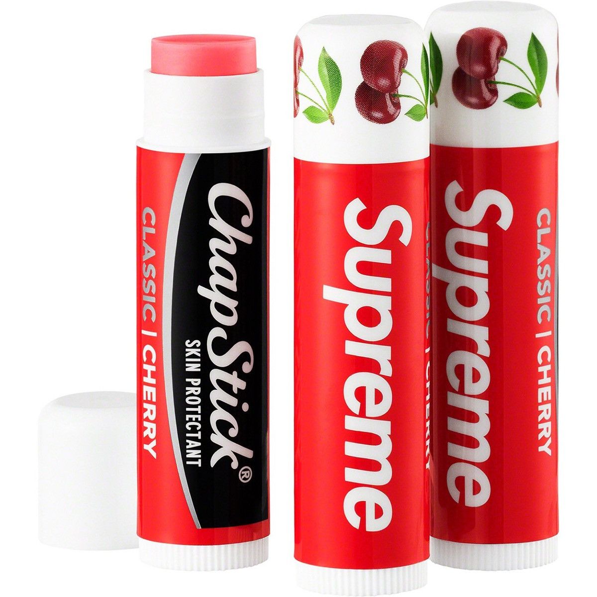 Supreme Supreme ChapStick (3 Pack) Classic Cherry Flavor Lip Balm Size ONE SIZE - 2 Thumbnail