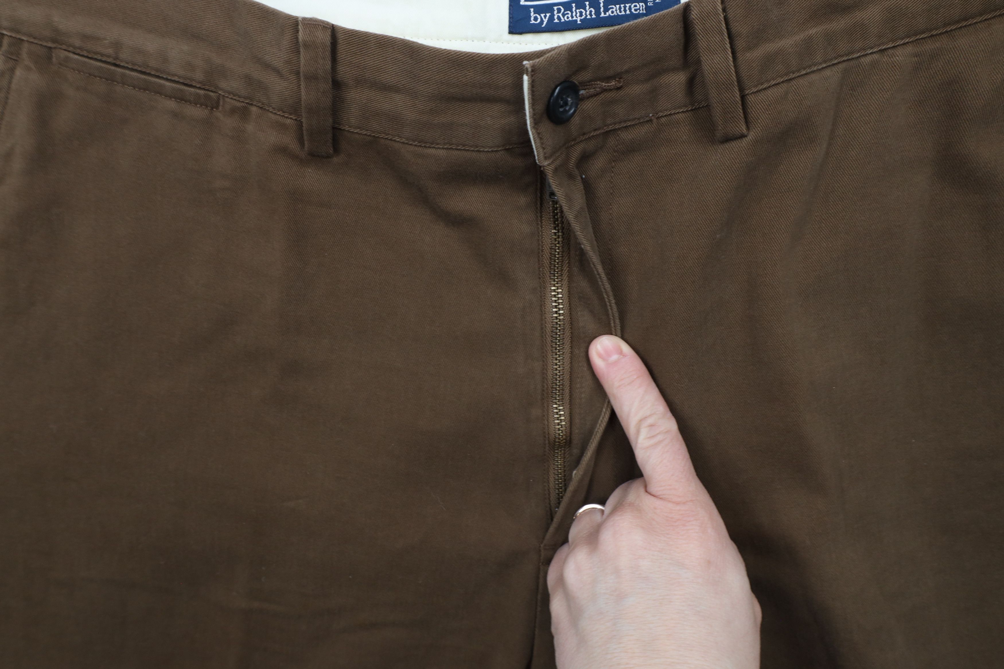 Ralph Lauren × Vintage Vintage 90s Ralph Lauren Wide Leg Chino Pants Brown Cotton Size US 36 / EU 52 - 7 Thumbnail