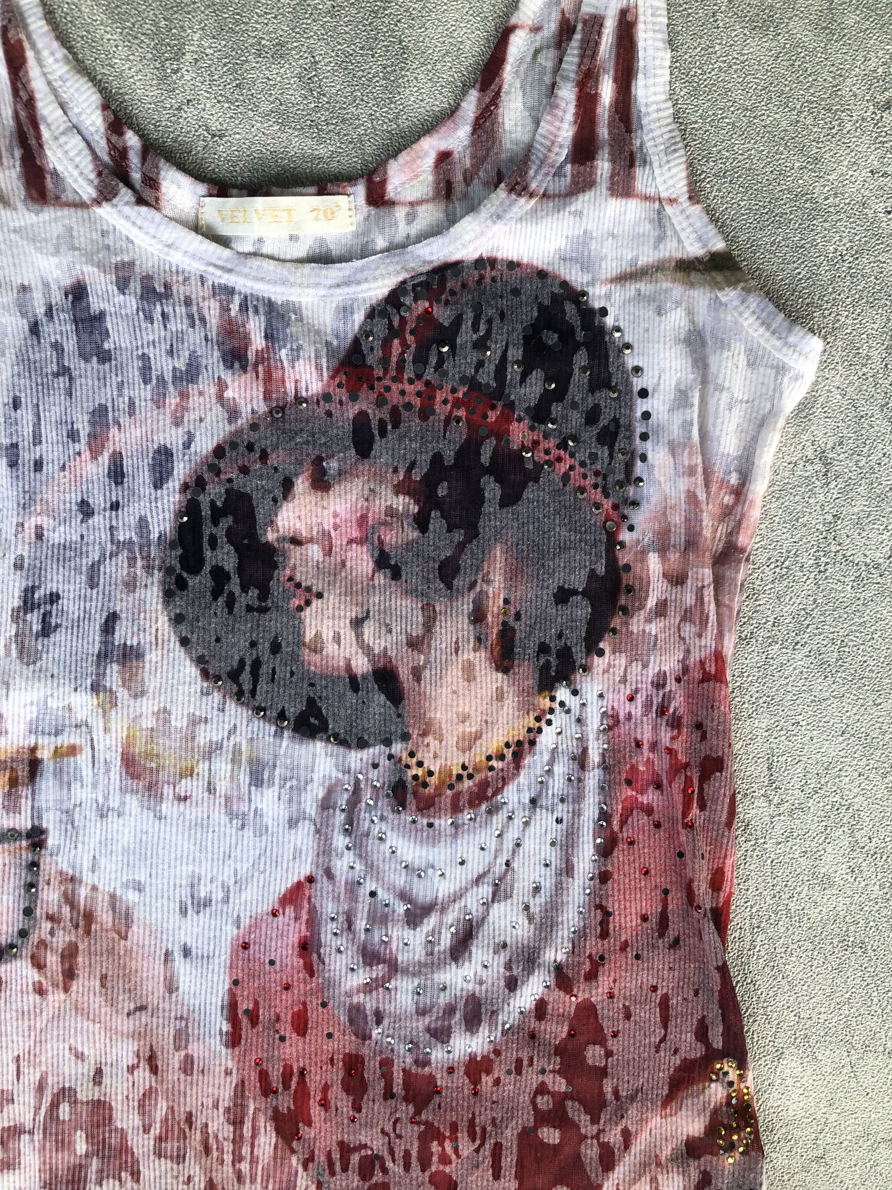 14th Addiction × Hysteric Glamour × Japanese Brand Velvet 70s Vintage Studded Tank Top Hysteric Glamour Style Size M / US 6-8 / IT 42-44 - 2 Thumbnail