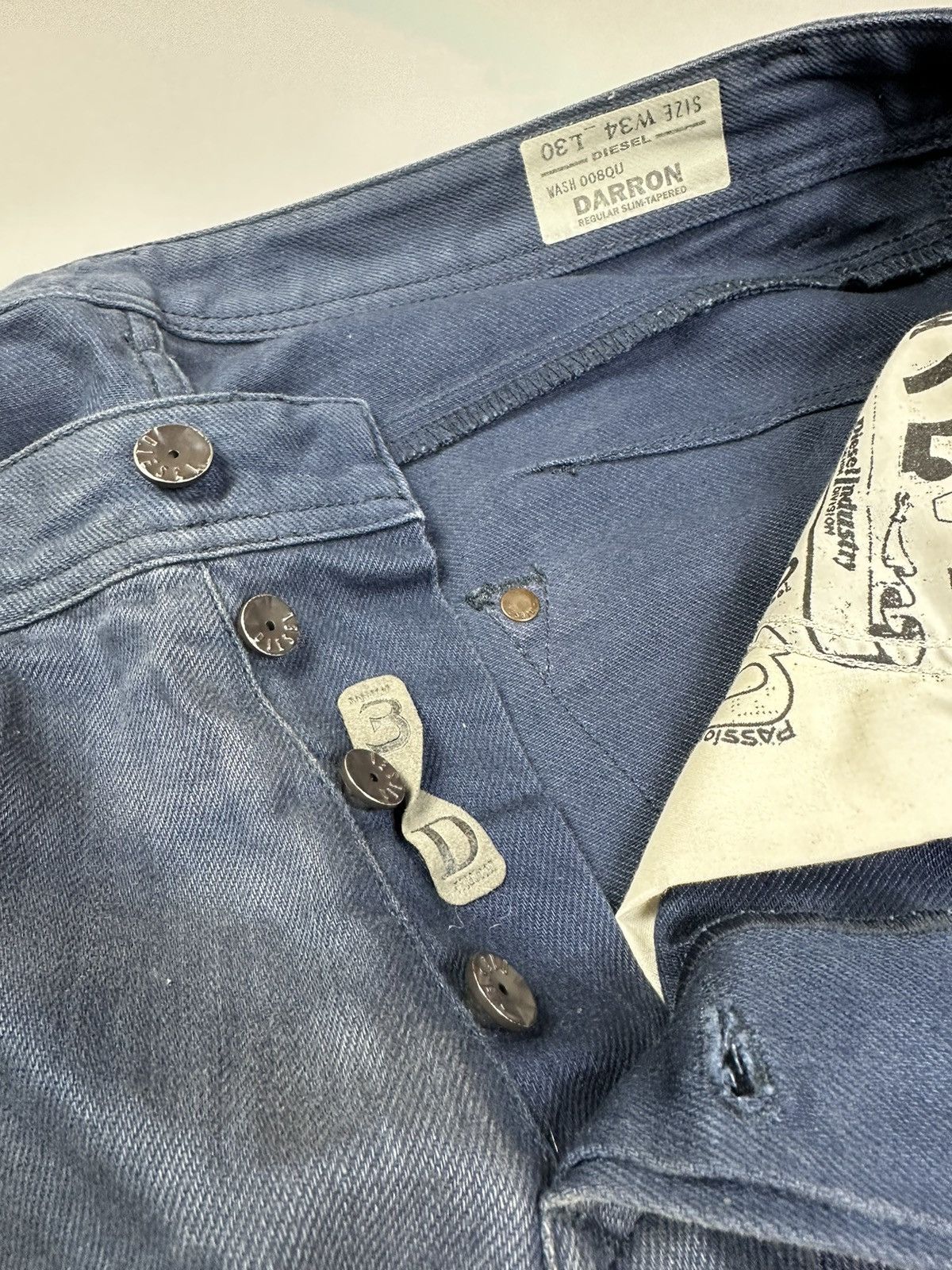 Diesel Diesel Darron Washed Blue Distressed Jeans Size US 34 / EU 50 - 3 Thumbnail