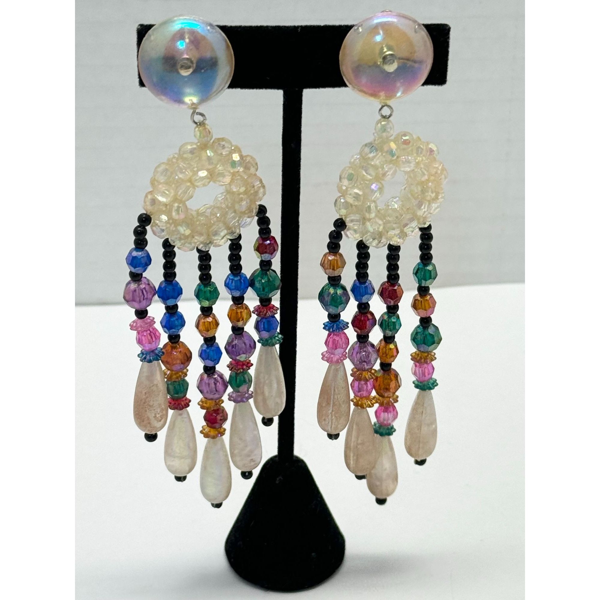 Vintage Vintage beaded crystal tassel earrings Size ONE SIZE - 2 Thumbnail