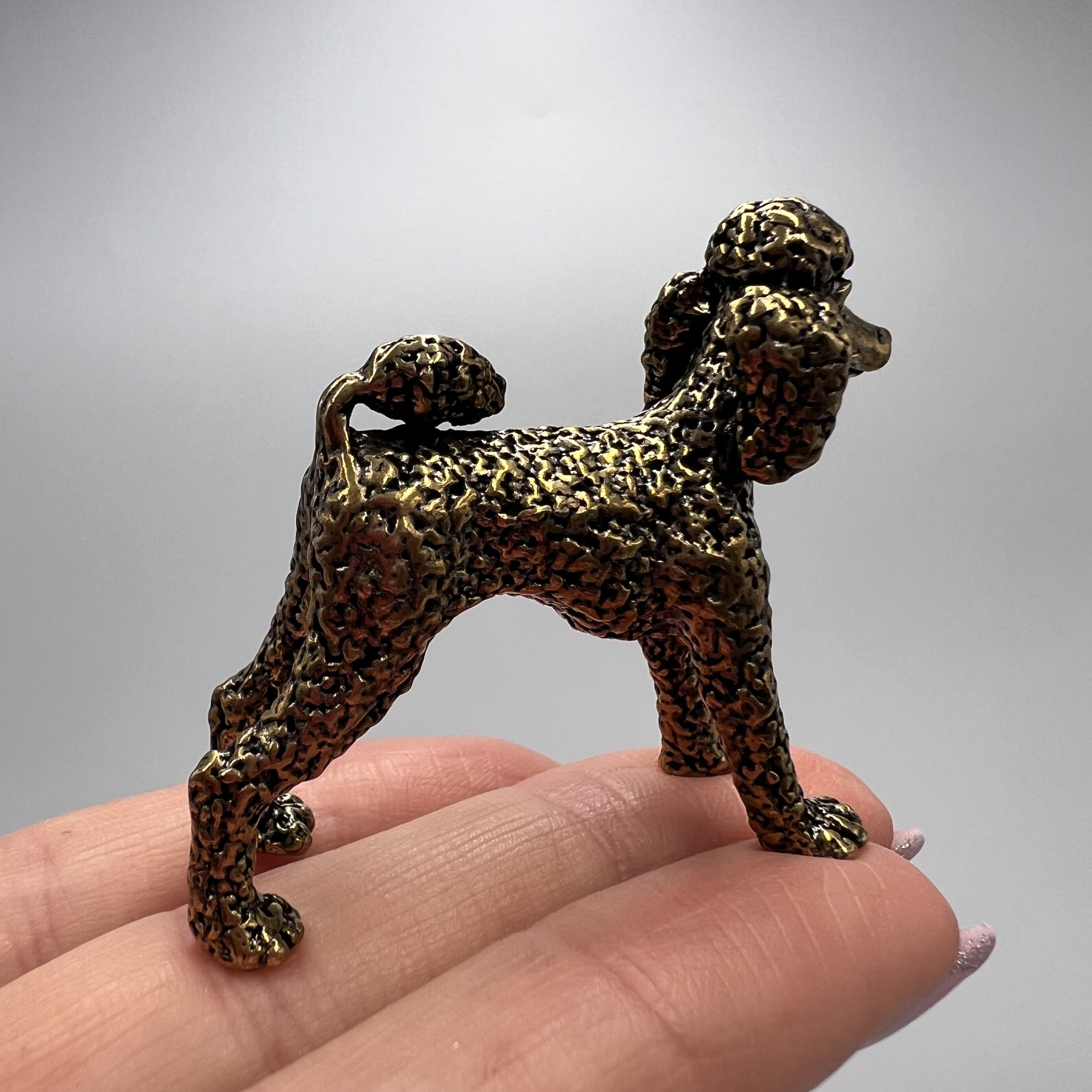 Vintage Vintage 1960s Mini Figure Statue Poodle Dog Brass 42gr Size ONE SIZE - 9 Thumbnail