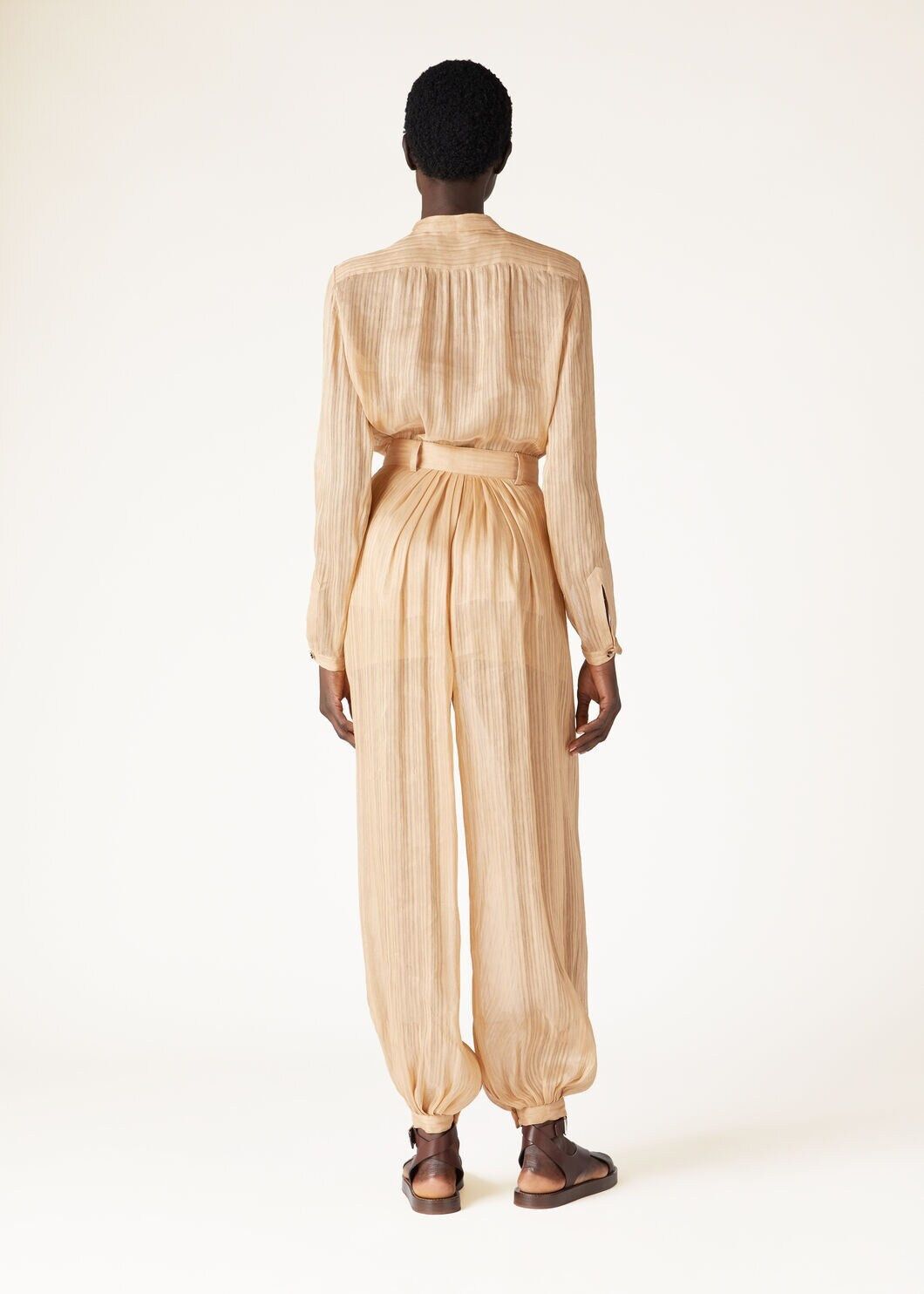 Loro Piana o1srvl11e0725 FAO0419 Olga Linen/Silk Shirt in Beige Size XS / US 0-2 / IT 36-38 - 5 Thumbnail