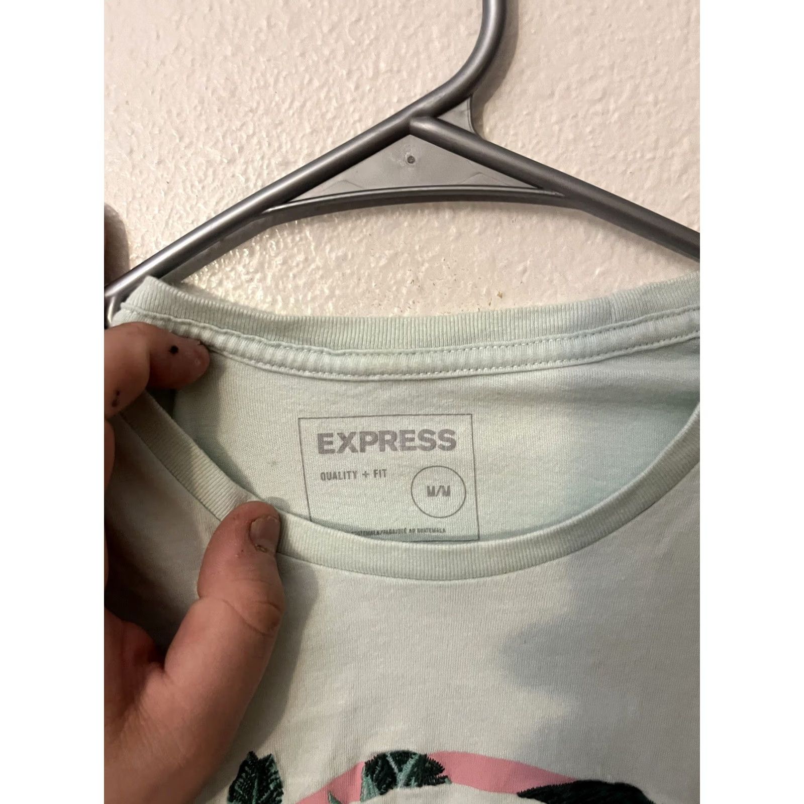 Express Express T-Shirt Size Medium Mint Green Logo CrewNeck Graphic Print Men Size US M / EU 48-50 / 2 - 2 Thumbnail