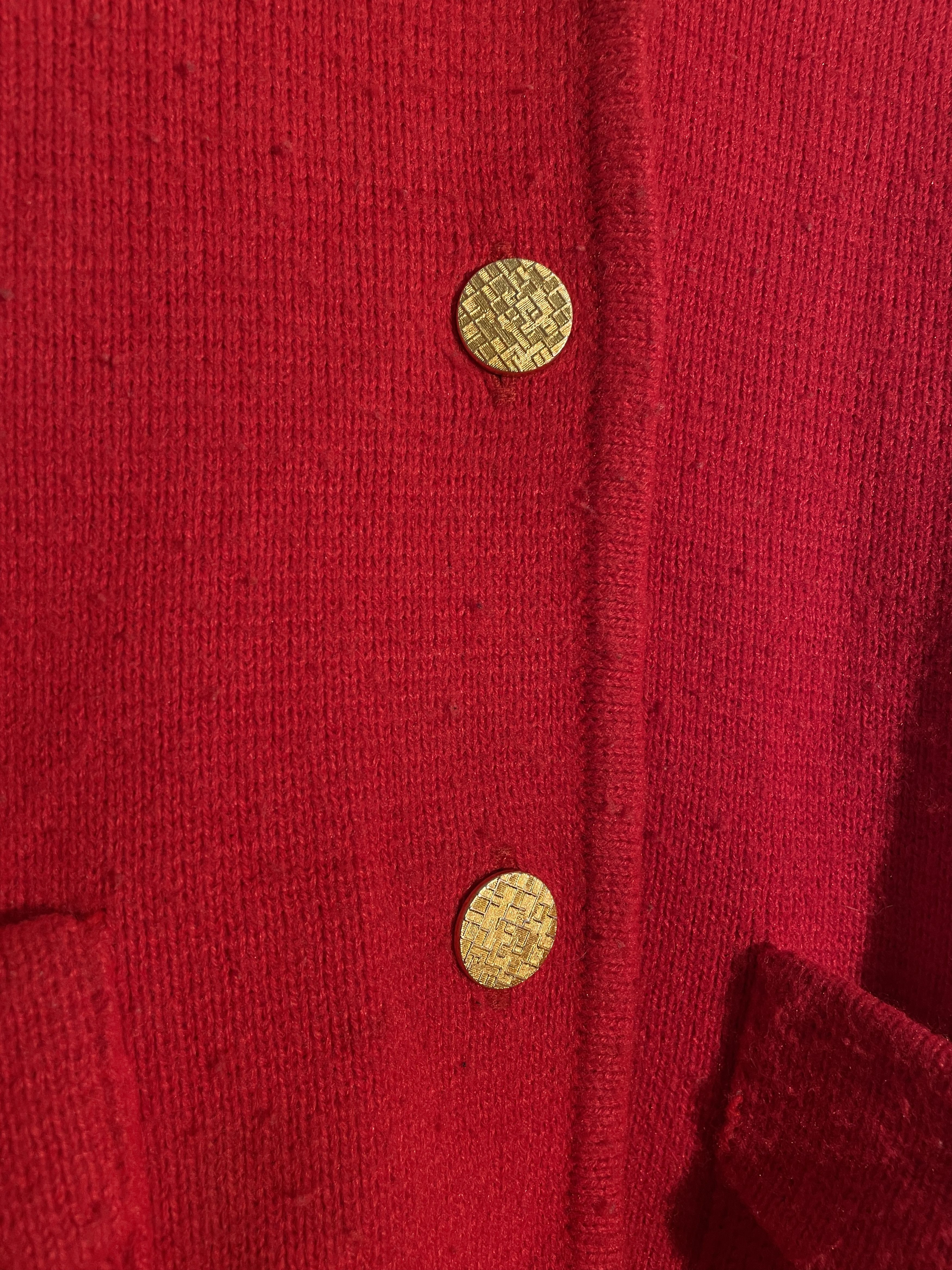 Other Lili Of California Red Sweater with Gold Buttons Large Size L / US 10 / IT 46 - 4 Thumbnail
