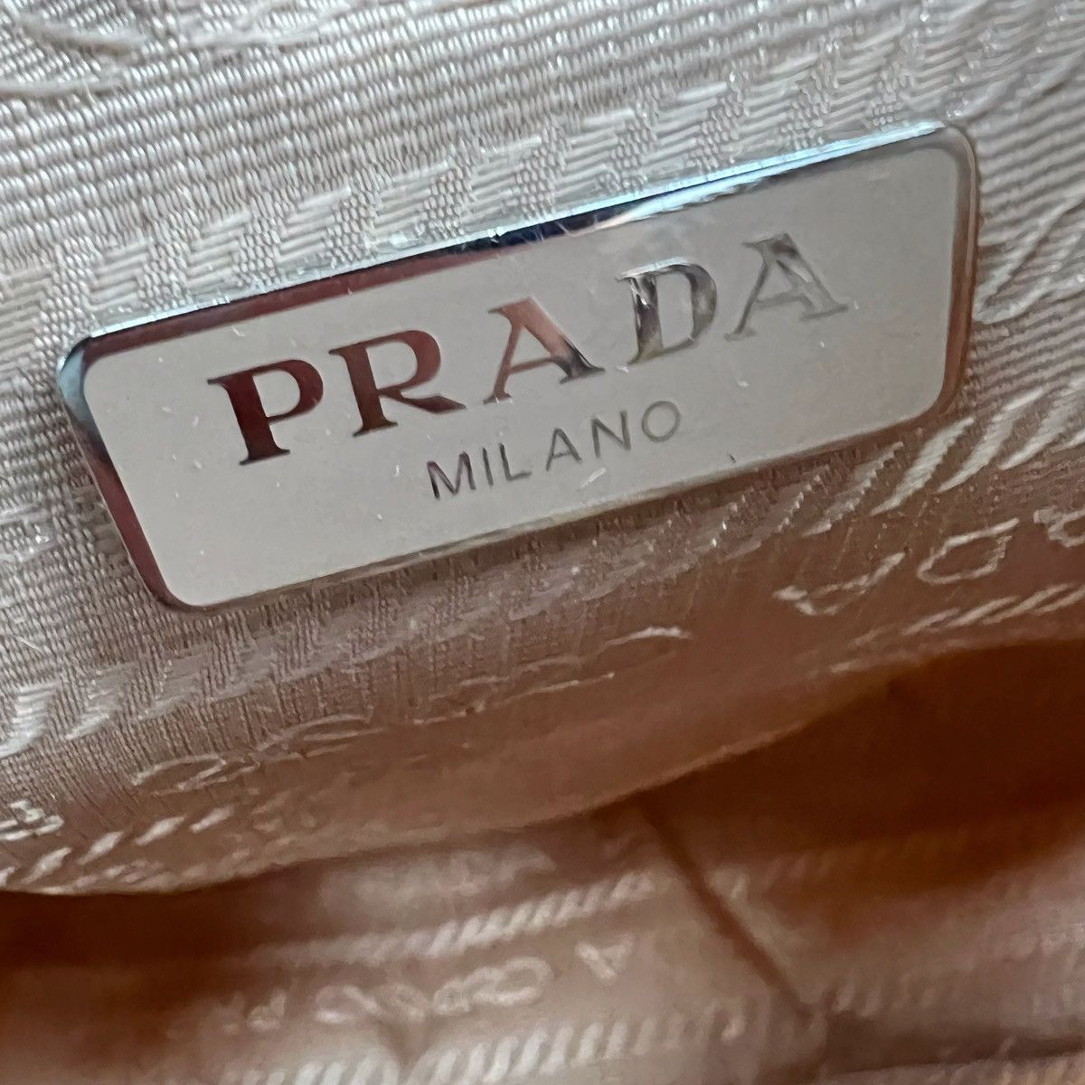 Prada Prada Hobo Re-Edition 2005 Nylon Crossbody Bag Desert Beige Size ONE SIZE - 10 Thumbnail