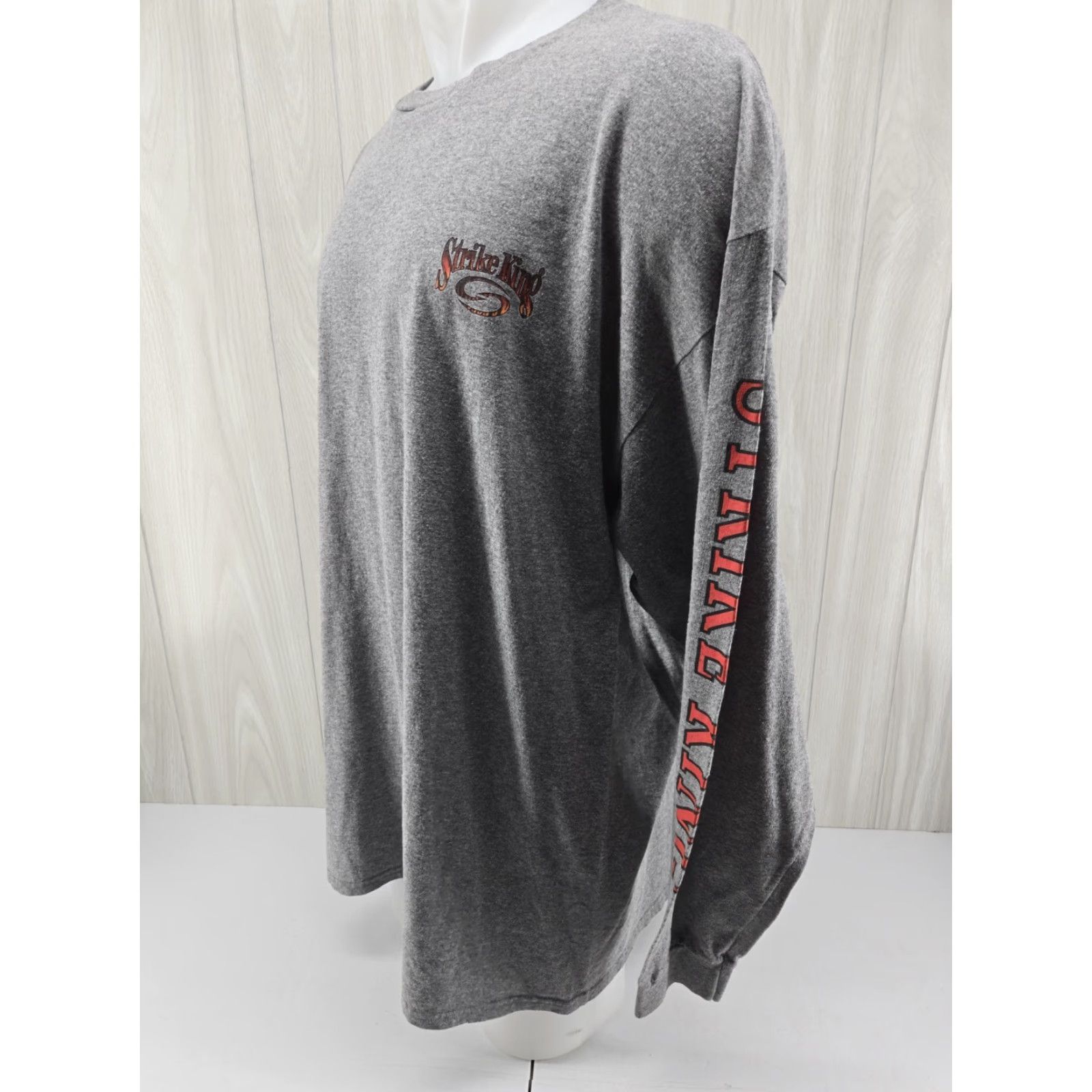Vintage Strike King Lure Company Gray Long Sleeve Shirt 3XL Mens T-Shirt Cotton Crew Neck Size US XXL / EU 58 / 5 - 4 Thumbnail