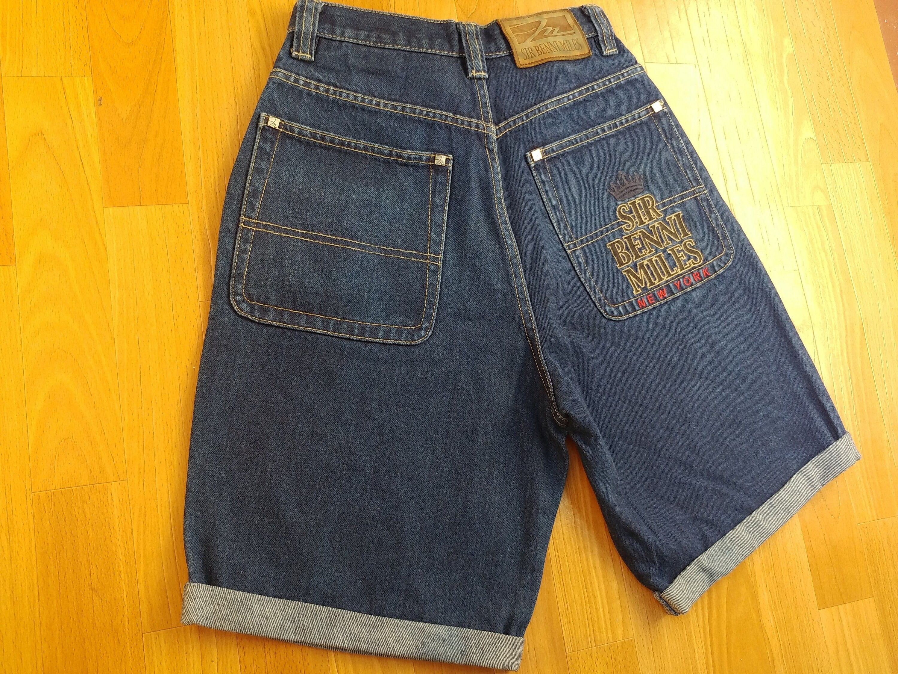 Vintage Sir Benni Miles shorts, vintage hip hop baggy jeans, 90s, 28 Size US 28 / EU 44 - 2 Thumbnail