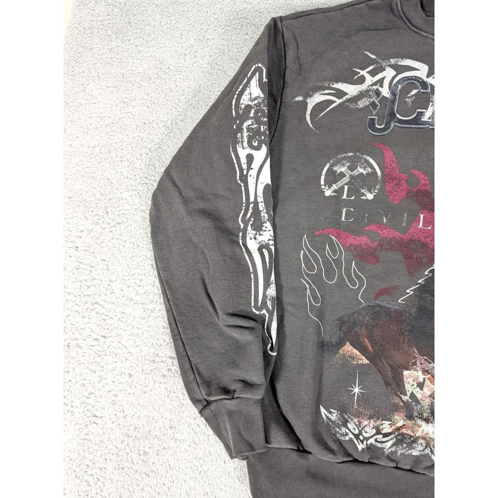 Vintage Civil Regime Crewneck Sweatshirt Mens Small Black Legion Of Chaos Horses Graphic Size US S / EU 44-46 / 1 - 3 Thumbnail