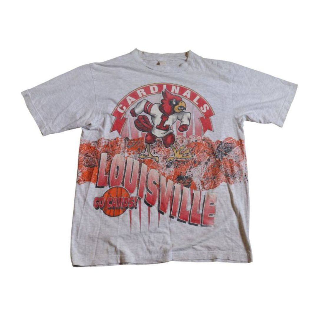 Image of NCAA x Vintage 90's Louisville Cardinals Basketball Aop Tee (Xl), Men's