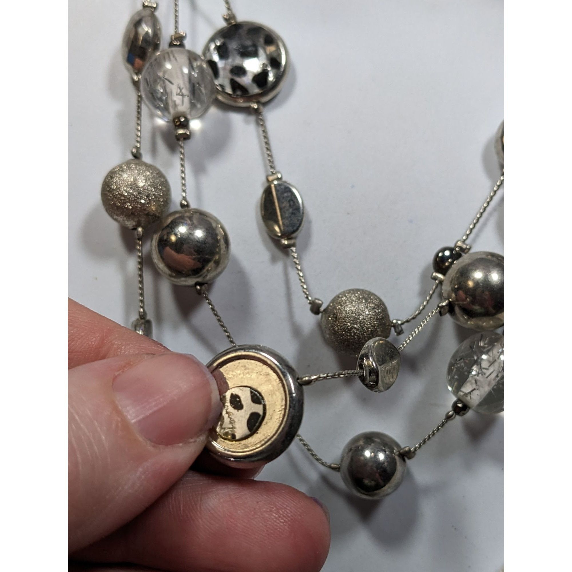 Other NY Collection Y2K Animal Print Layered Silver-Tone Necklace Size ONE SIZE - 8 Thumbnail