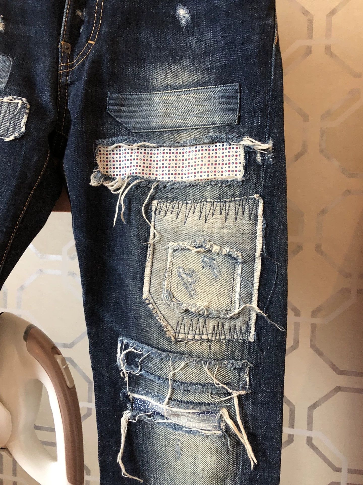 Dsquared2 Dsquared2 Blue Patch Distressed Jeans Size US 28 / EU 44 - 2 Thumbnail