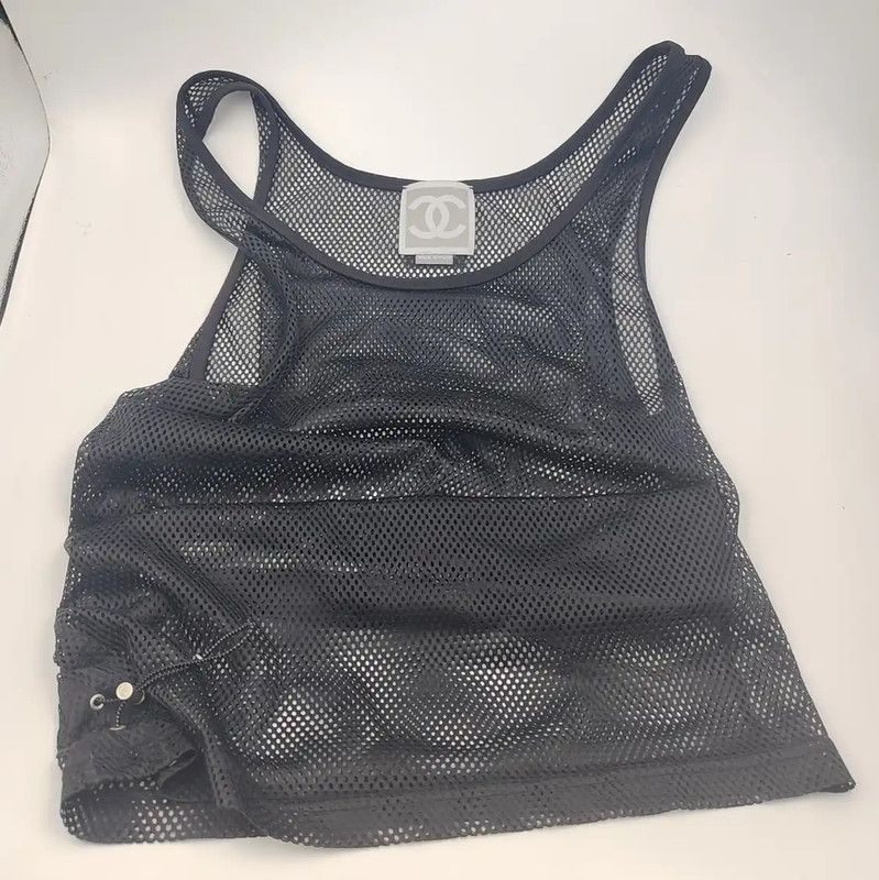 Chanel Chanel Black Mesh Women's Pullover Top 0089 Size S / US 4 / IT 40 - 1 Thumbnail