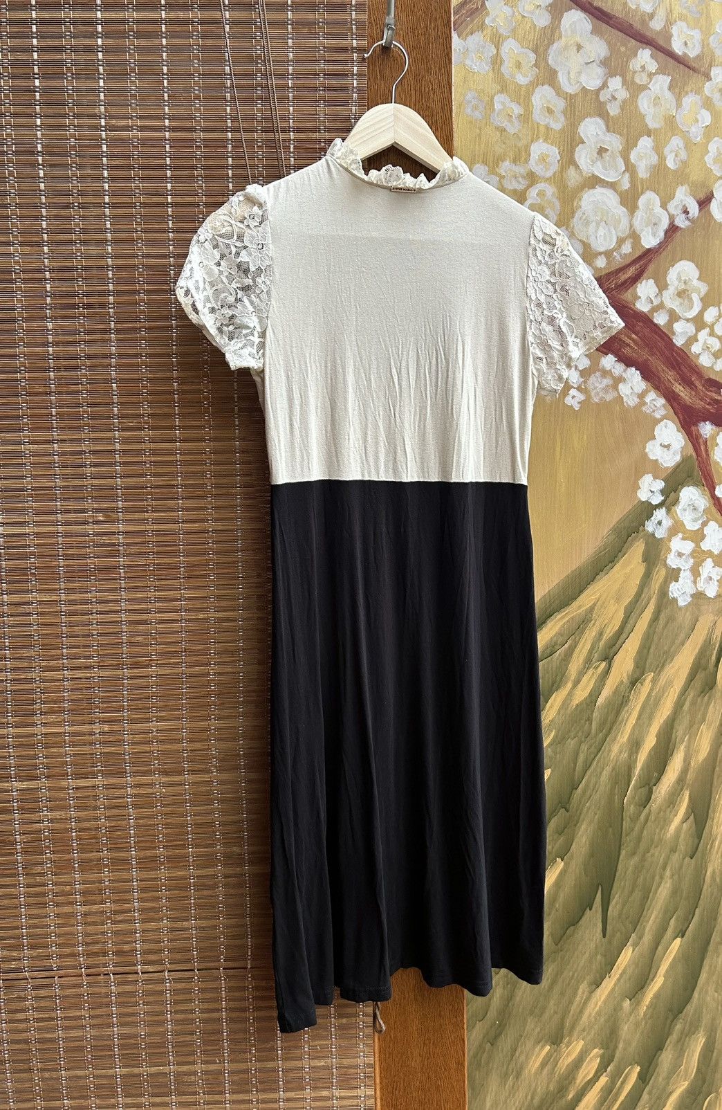 Vintage Vive Maria Lace Contrast MIDI Dress Romantic Gothic Lolita Size S / US 4 / IT 40 - 2 Thumbnail