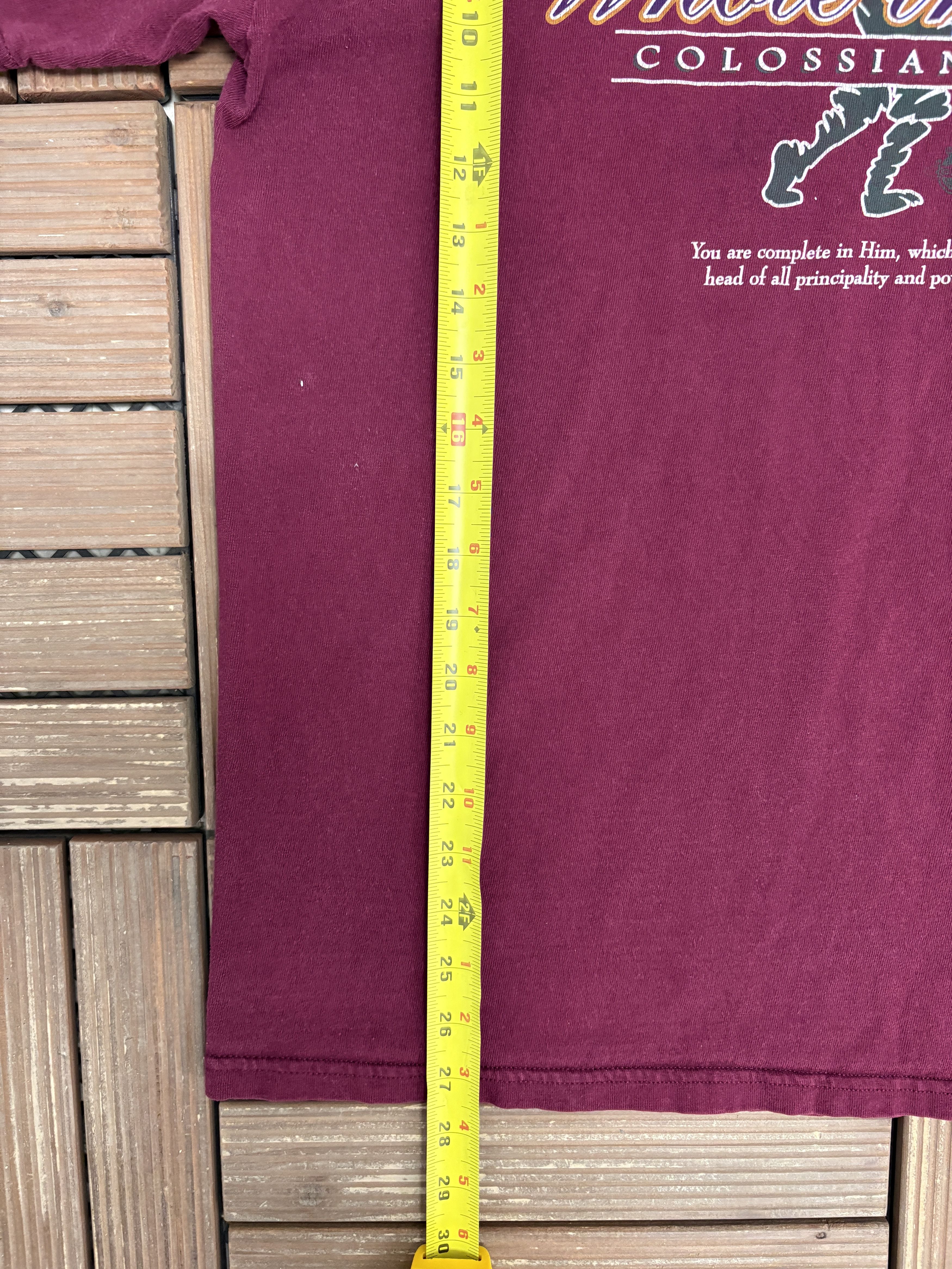 Vintage Whole In One Colossians 2:10 Vintage Red T-Shirt Tee Size US L / EU 52-54 / 3 - 7 Thumbnail