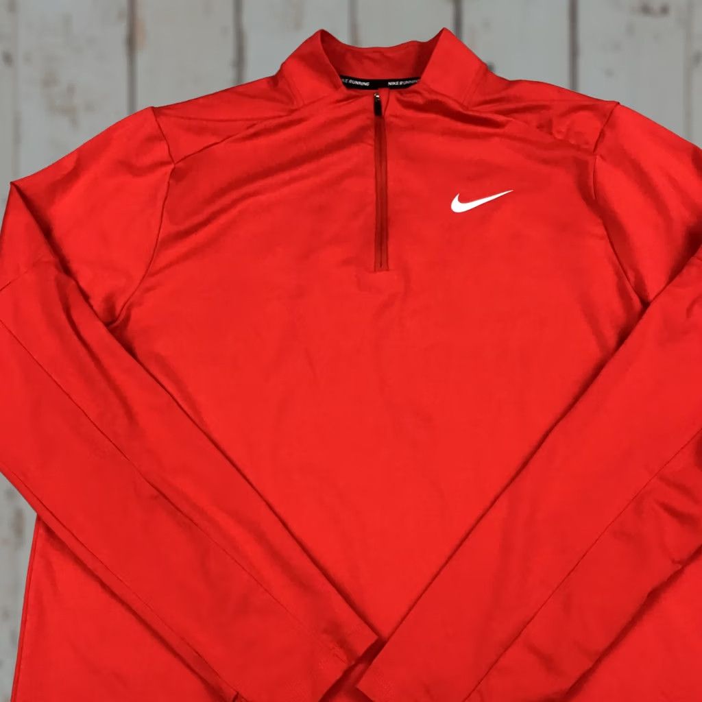Nike Nike Sweater Men Medium Red Solid 1/4 Zip Pullover Dri Fit Swoosh Logo Casual Activewear Running | Mens Size US M / EU 48-50 / 2 - 1 Thumbnail